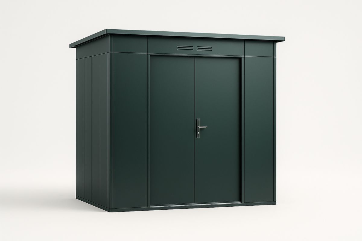 Capanno in Metallo Verde Scuro 230cm x 130cm x 200cm