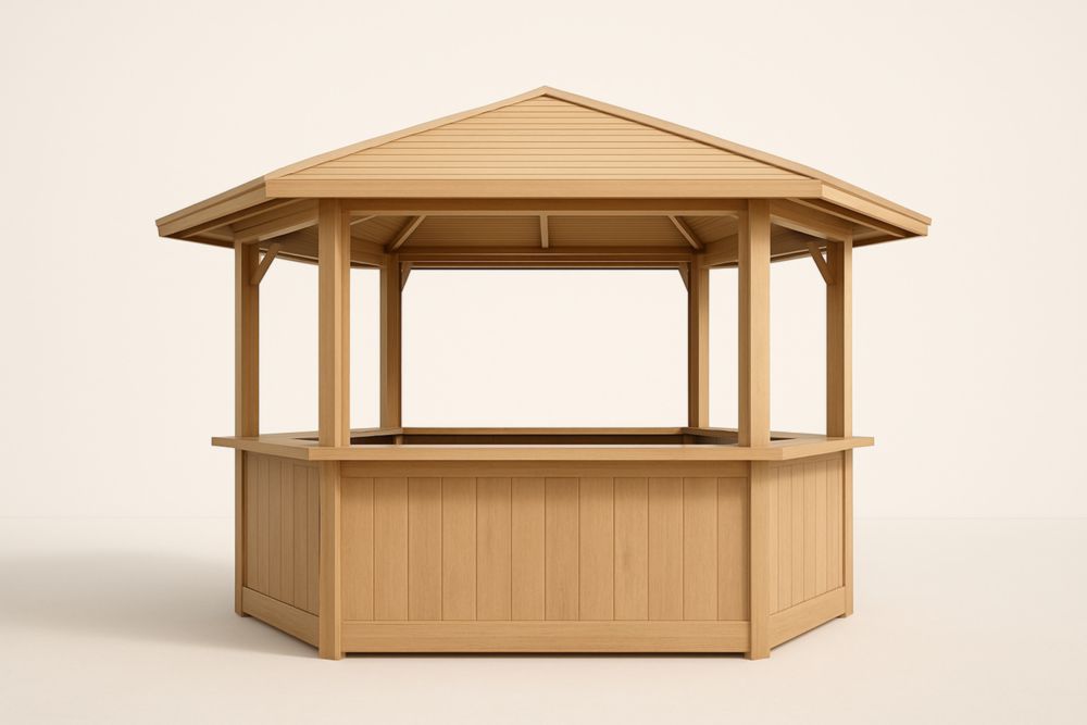 Gazebo esagonale in legno massello