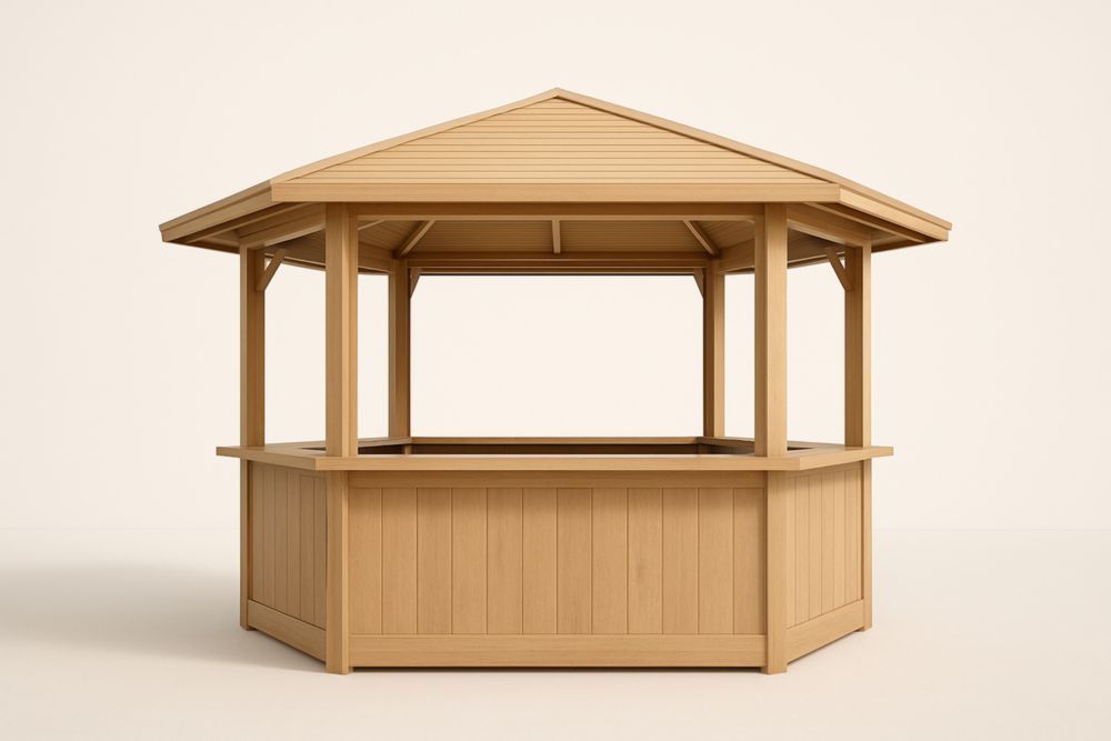Gazebo esagonale in legno massello