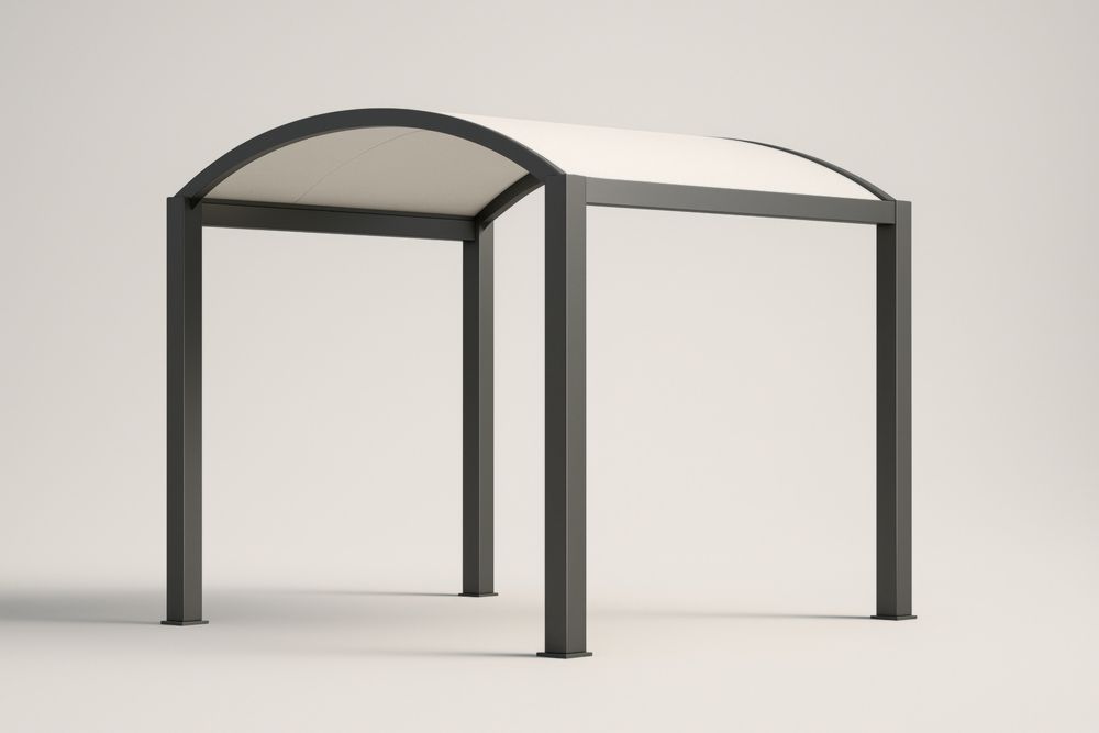 Gazebo da Giardino in Alluminio e Tessuto Poliestere Grigio e Bianco