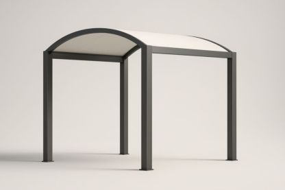 Gazebo da Giardino in Alluminio e Tessuto Poliestere Grigio e Bianco