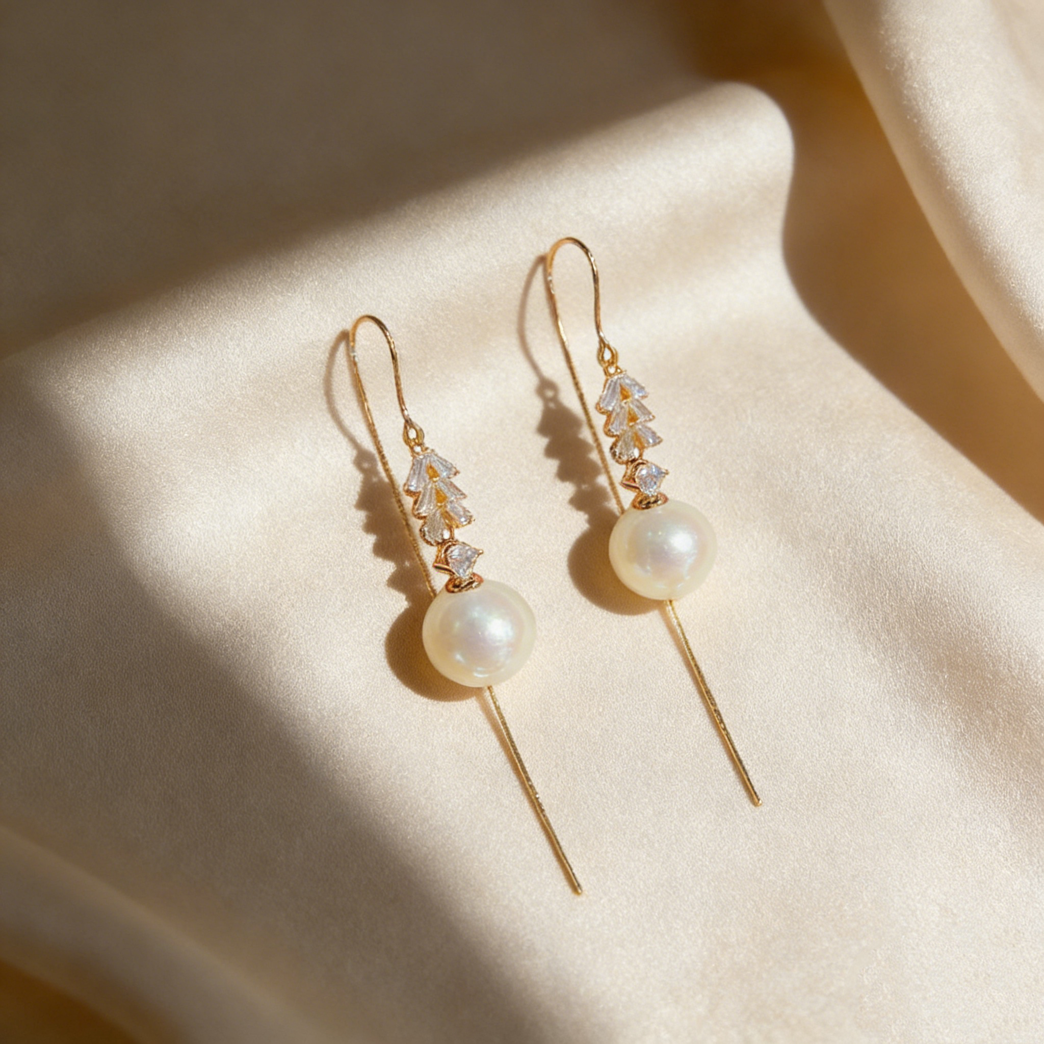 Elegant Pearl Threader Earrings