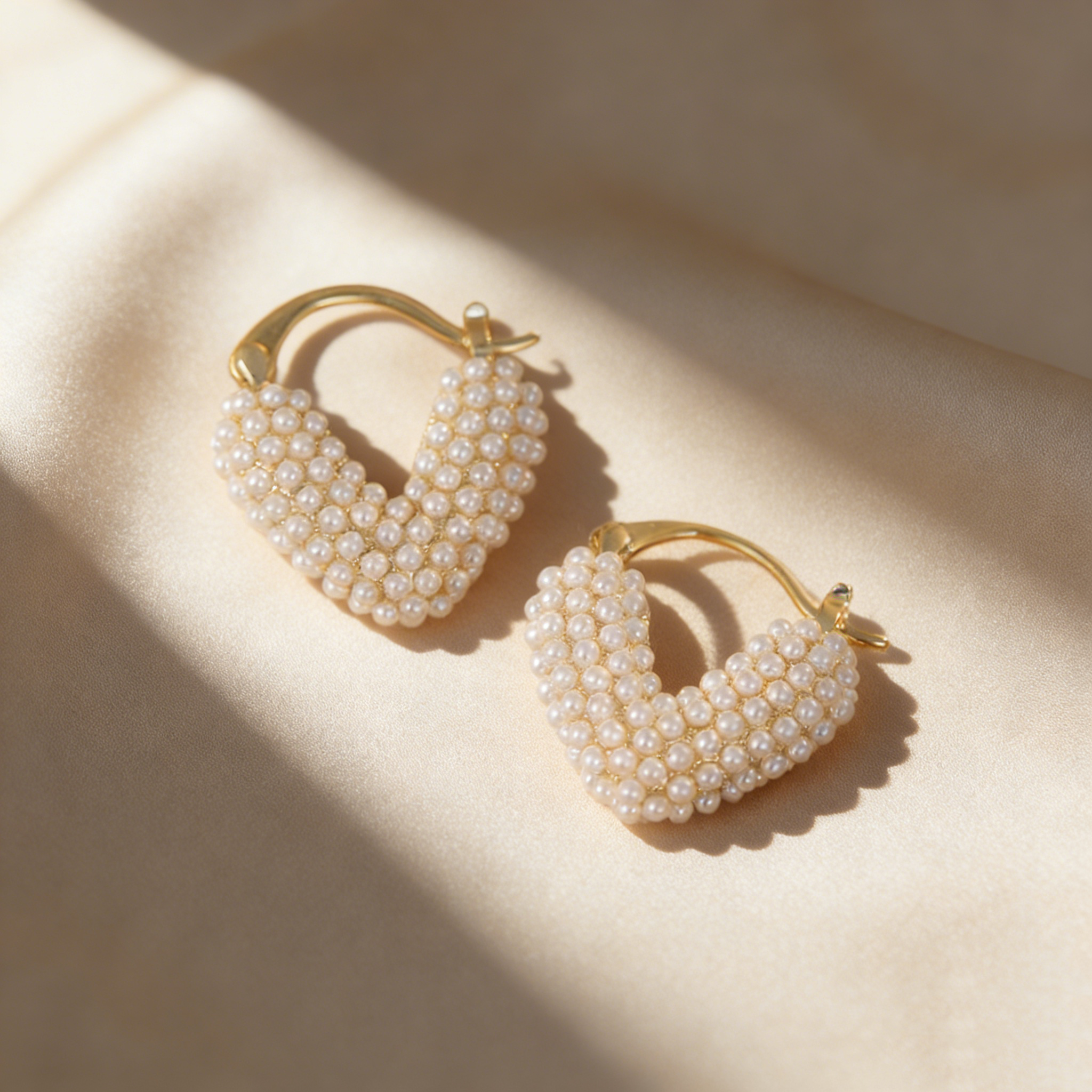 Elegant Heart-Shaped Pearl Earrings
