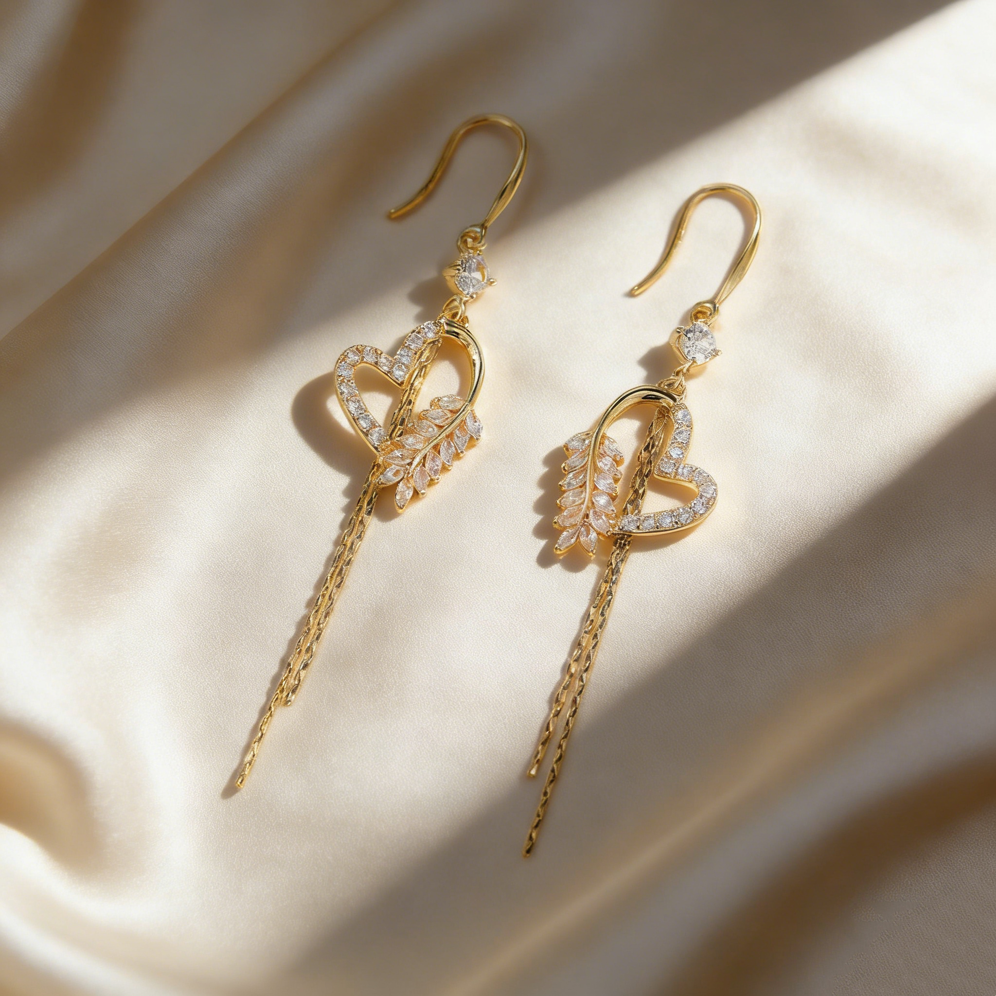 Elegant Heart Tassel Earrings