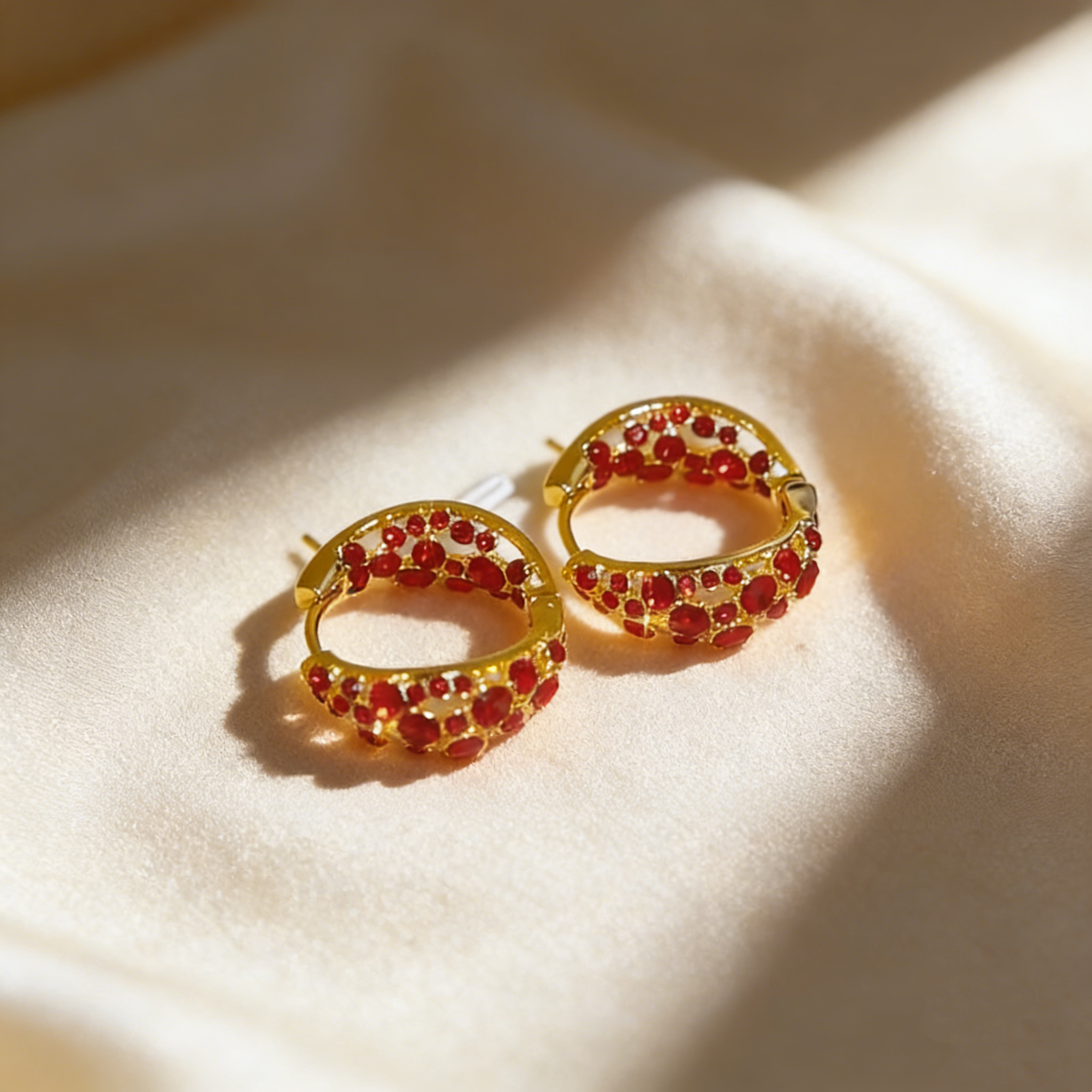 Natural Crystal Hoop Earrings