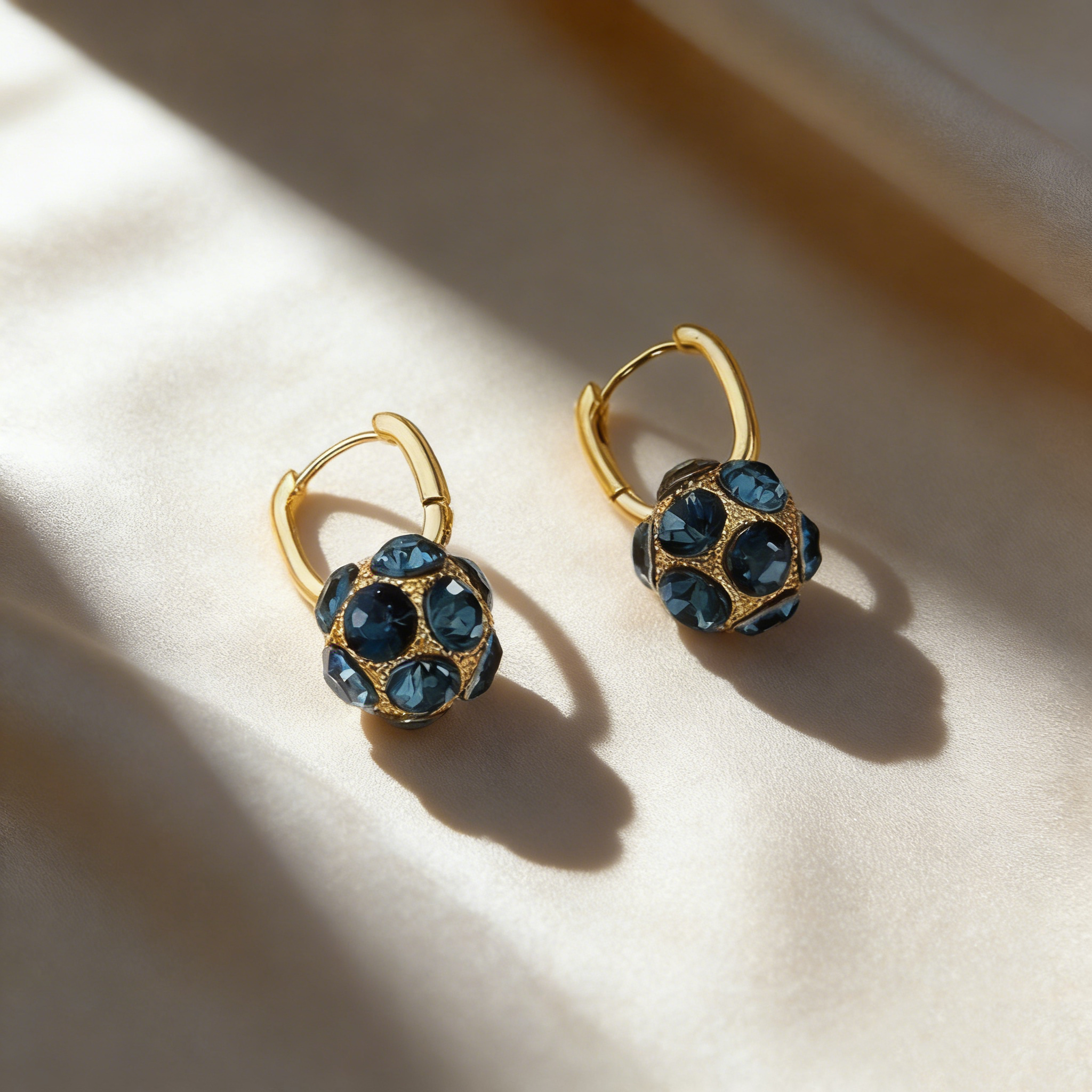 Elegant Blue Crystal Pendant Earrings