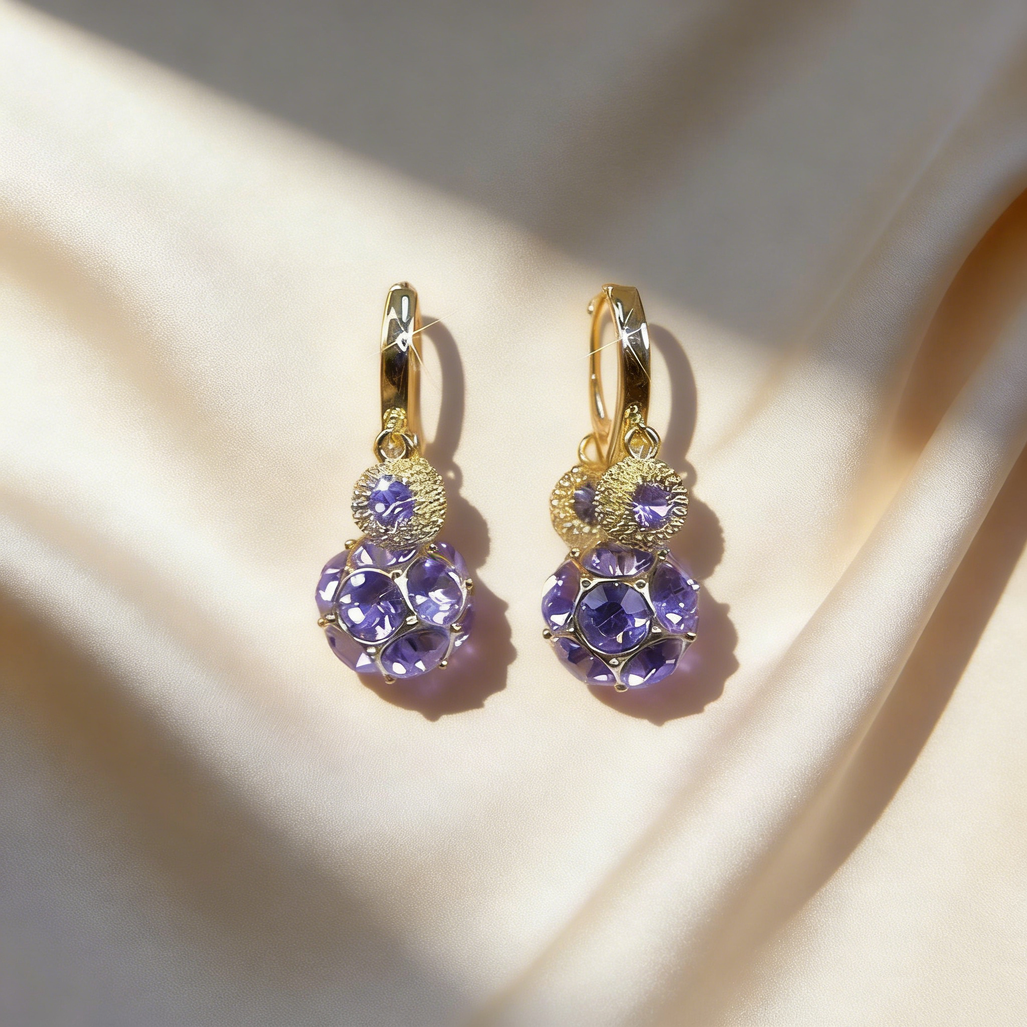 Elegant Layered Amethyst Earrings