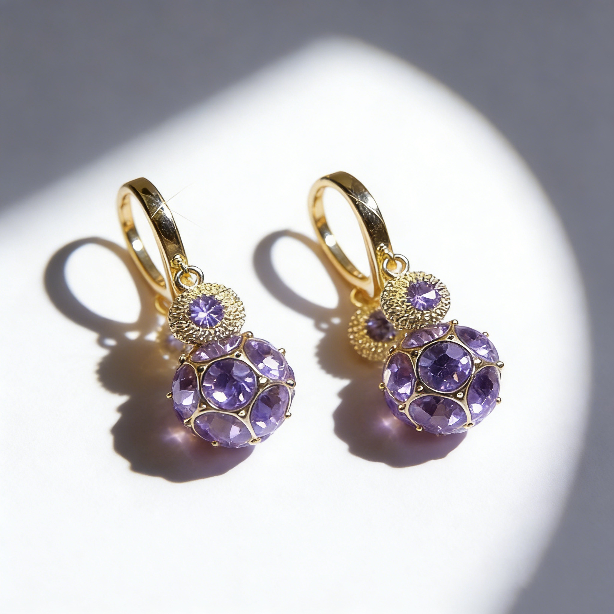 Elegant Layered Amethyst Earrings