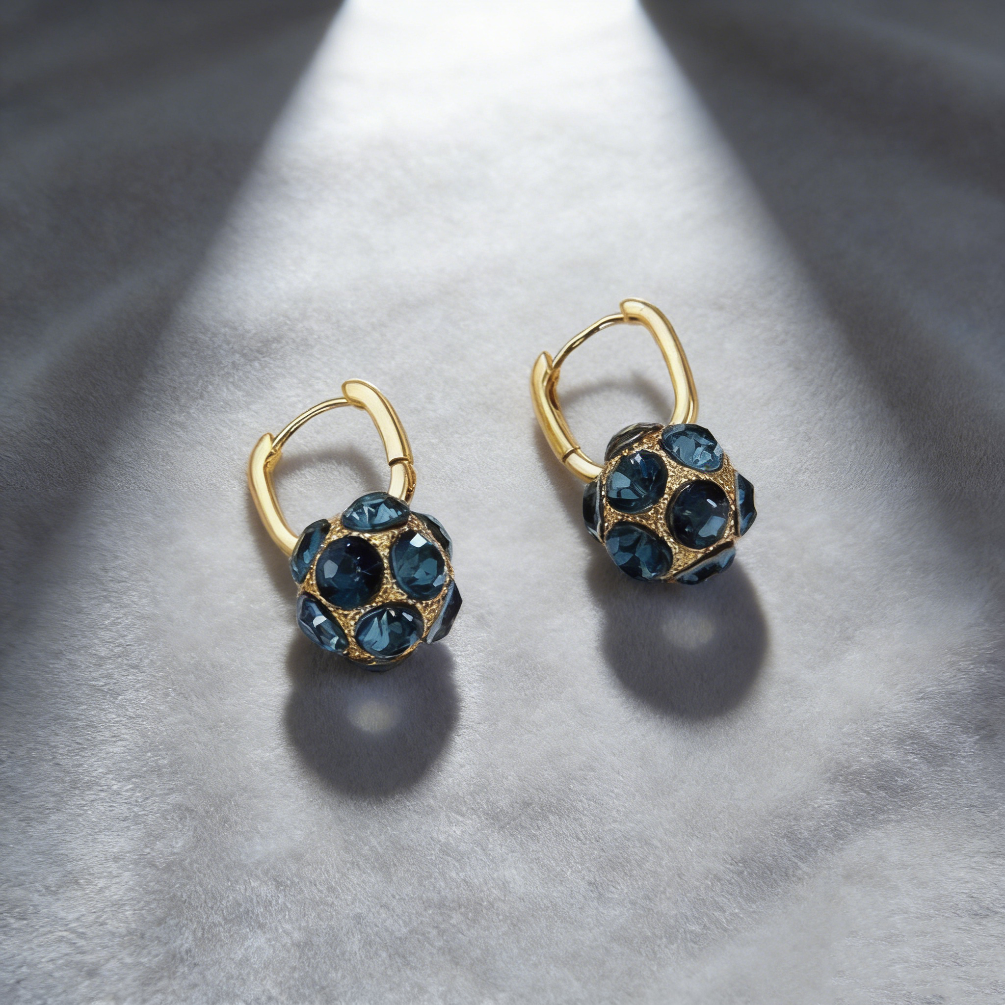 Elegant Blue Crystal Pendant Earrings