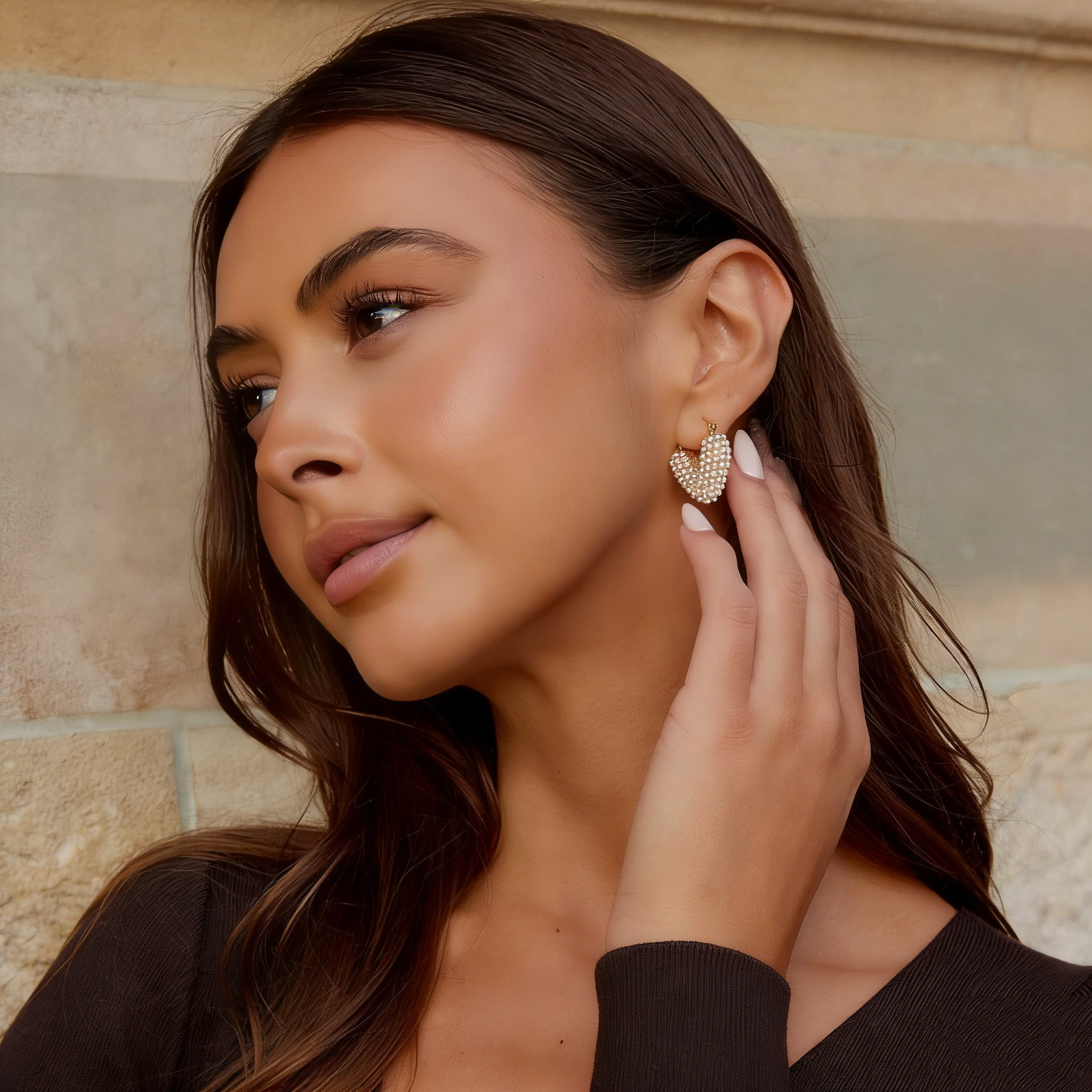 Elegant Heart-Shaped Pearl Earrings