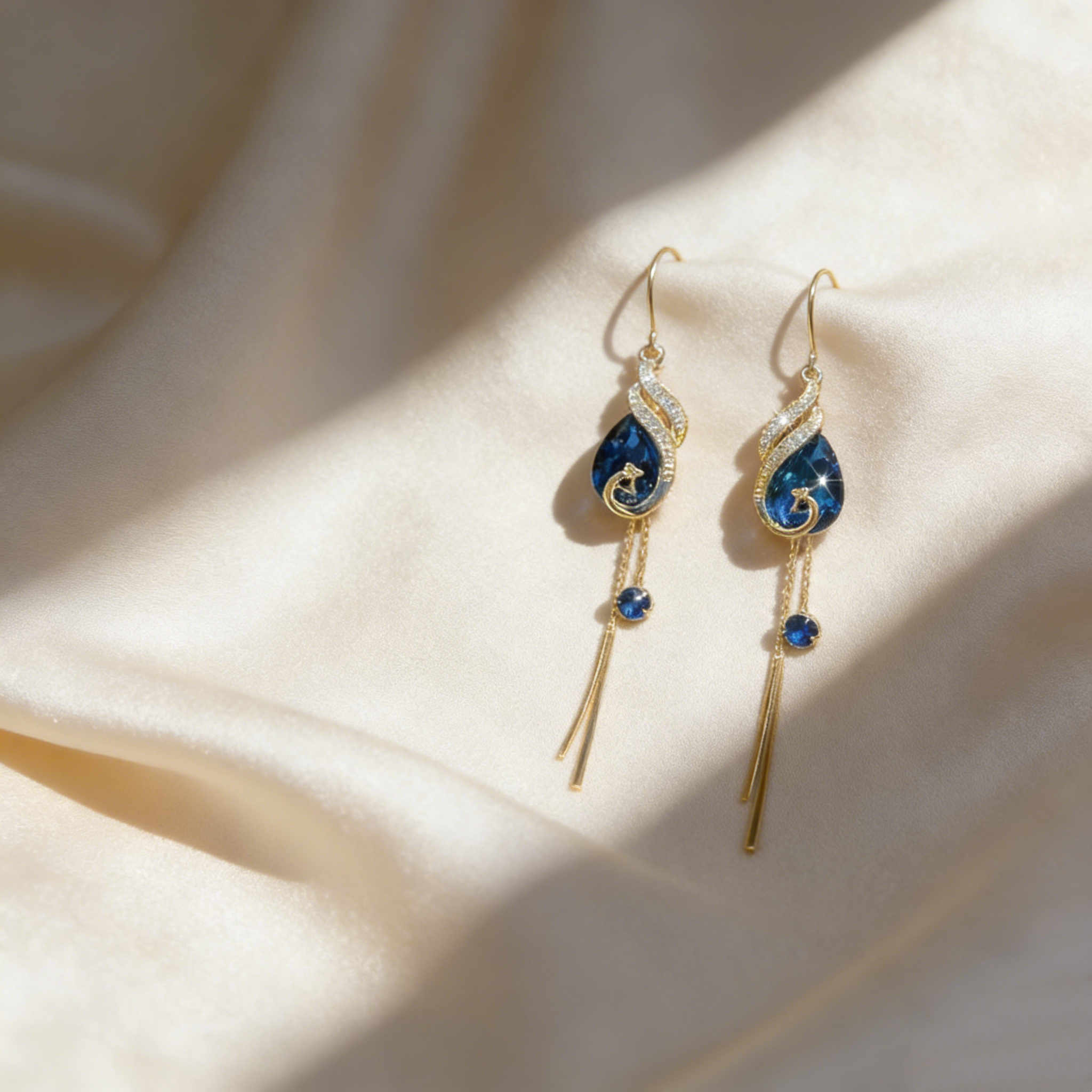 Classic Vintage Peacock Tassel Earrings