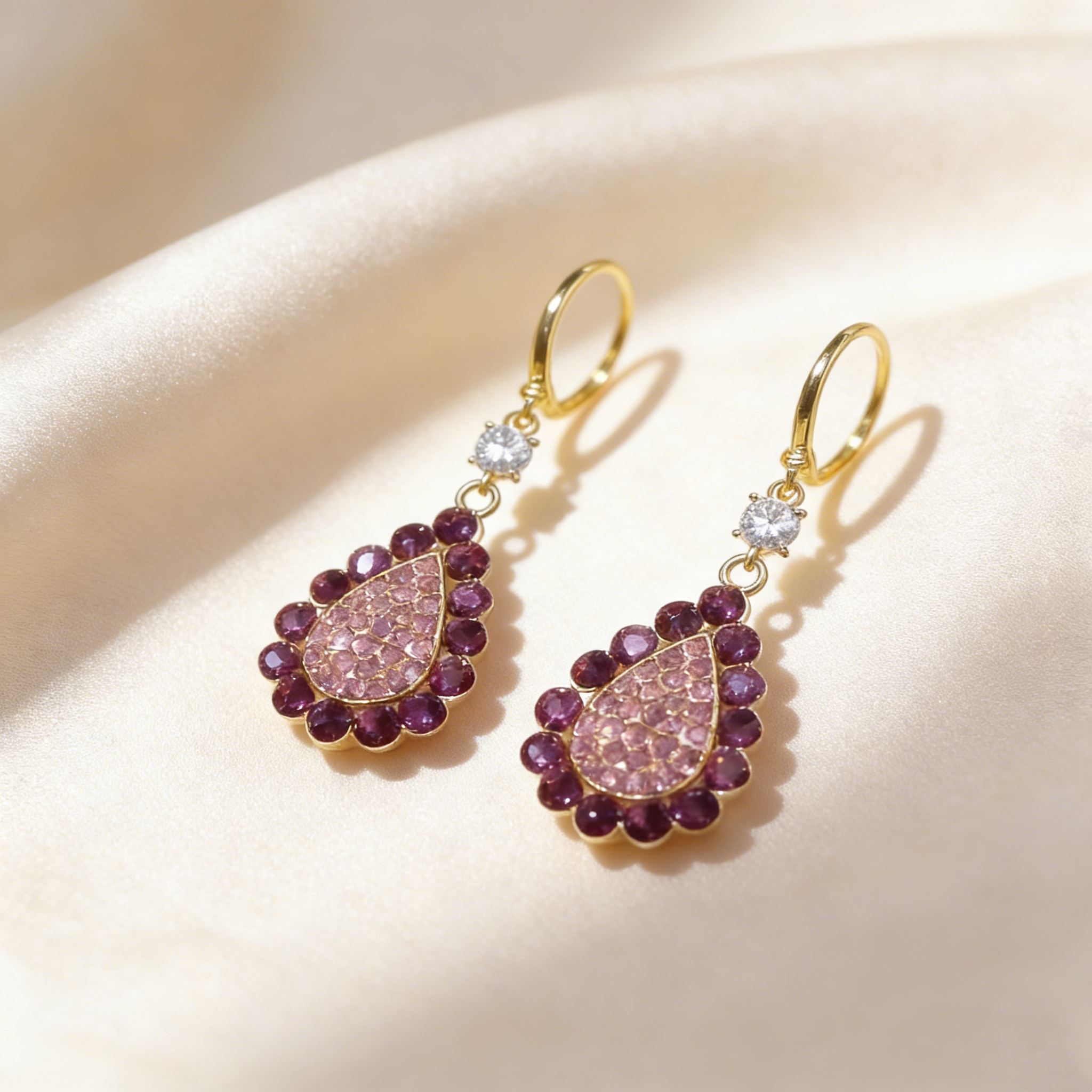 Elegant Natural Crystal Teardrop Earrings