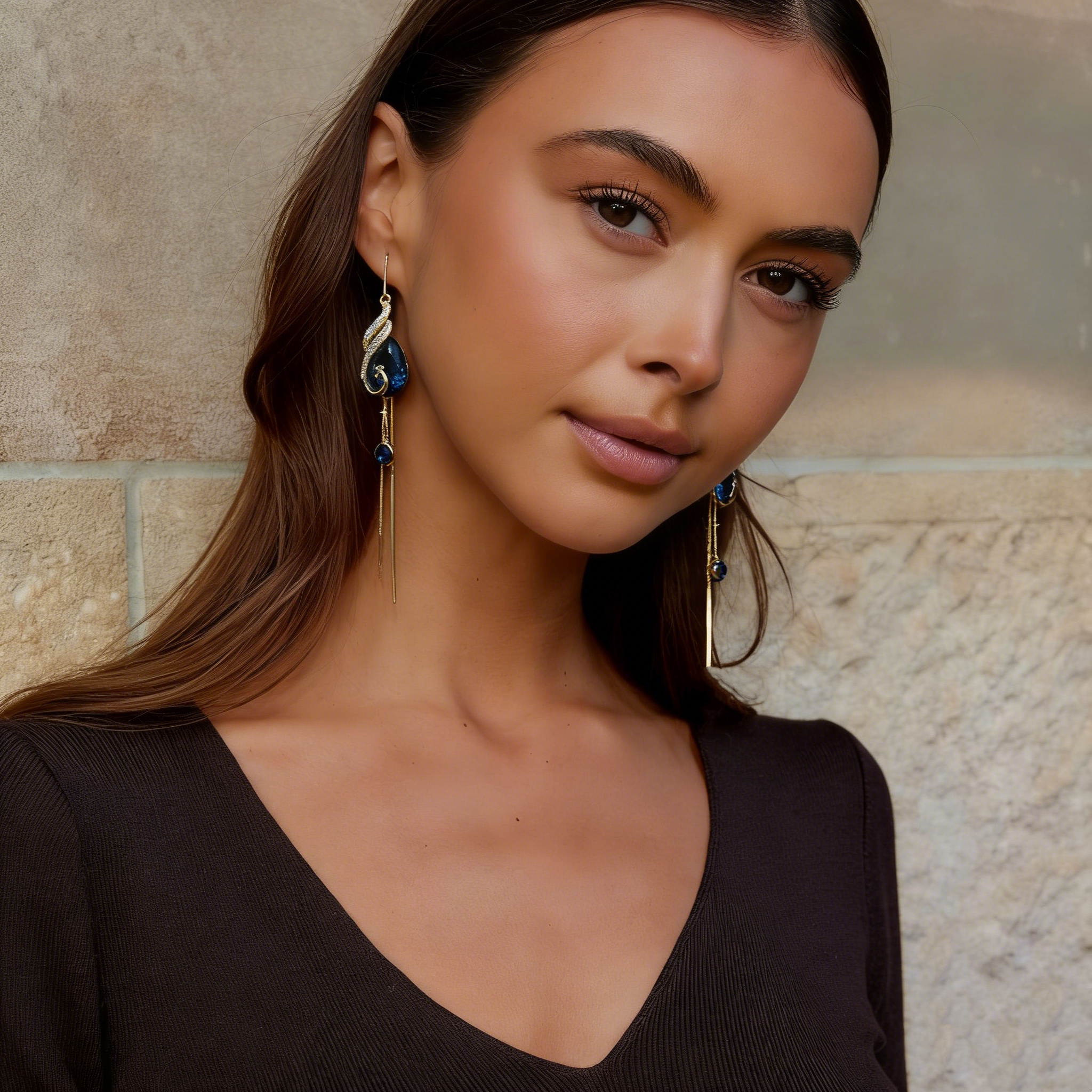 Classic Vintage Peacock Tassel Earrings