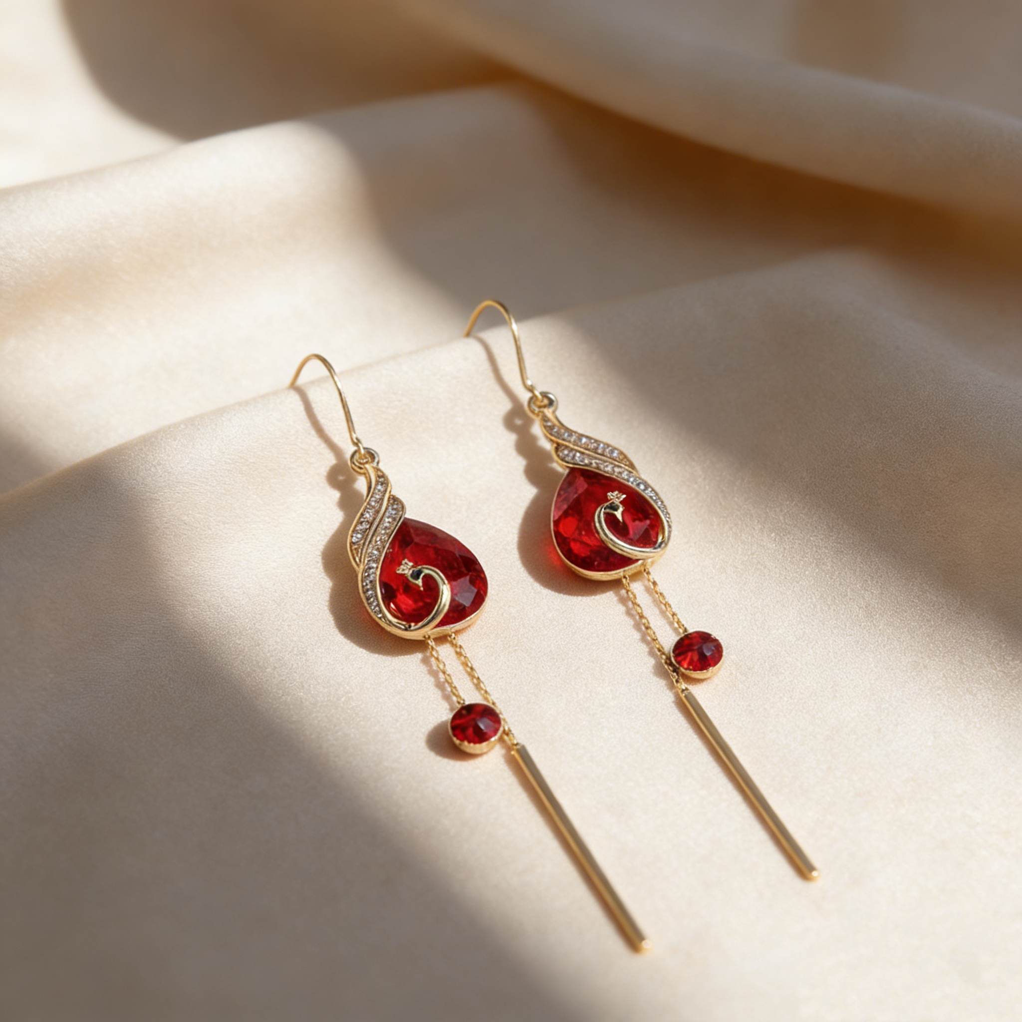 Classic Vintage Peacock Tassel Earrings