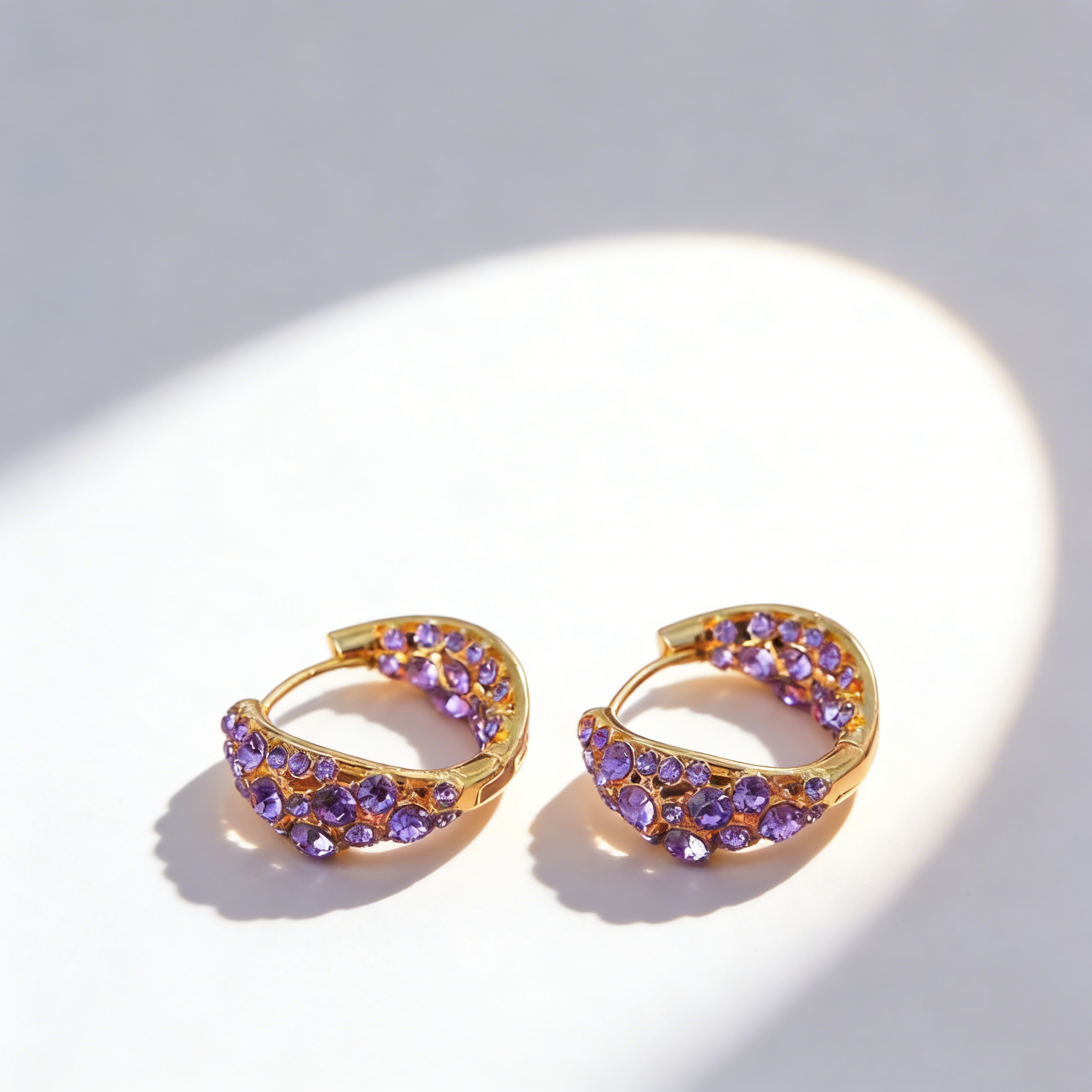 Natural Crystal Hoop Earrings