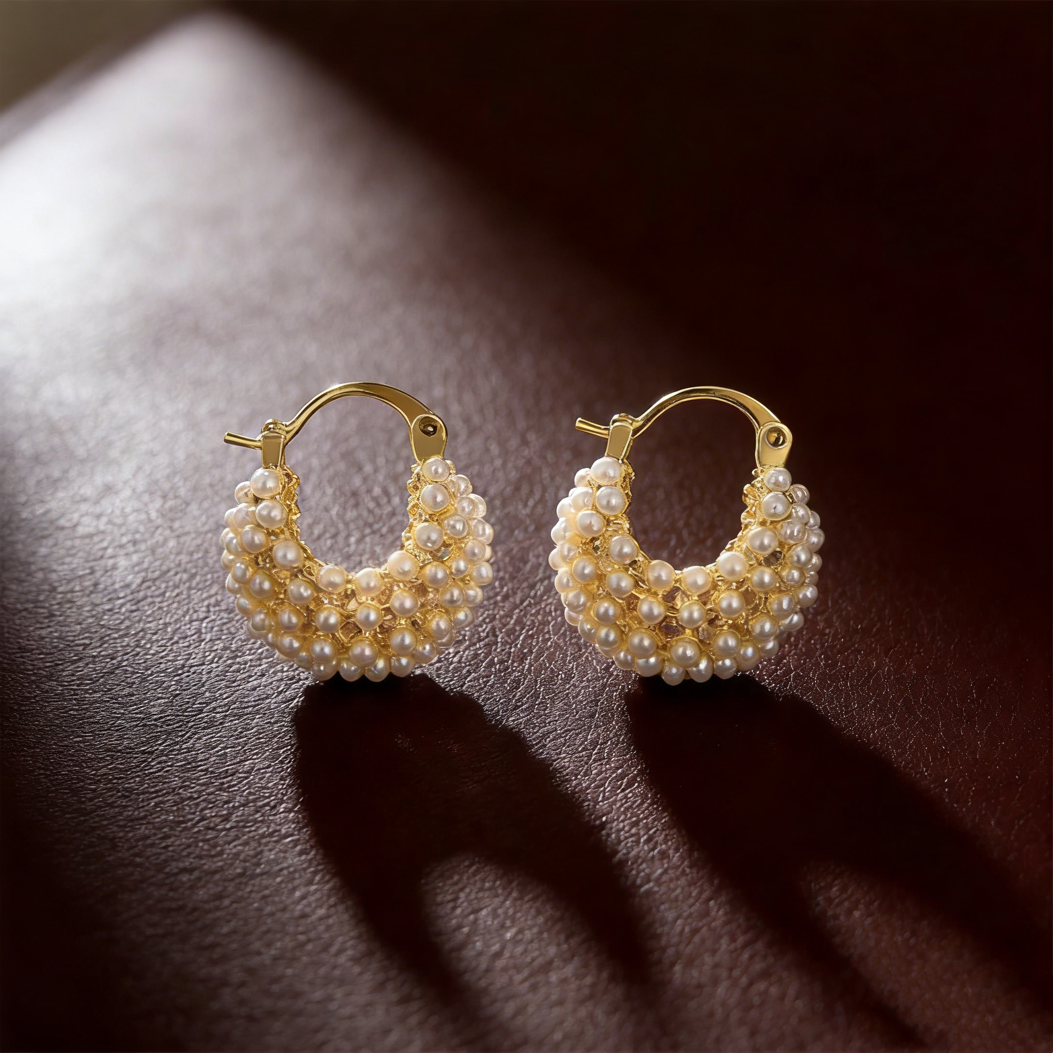 Elegant Pearl Basket Earrings