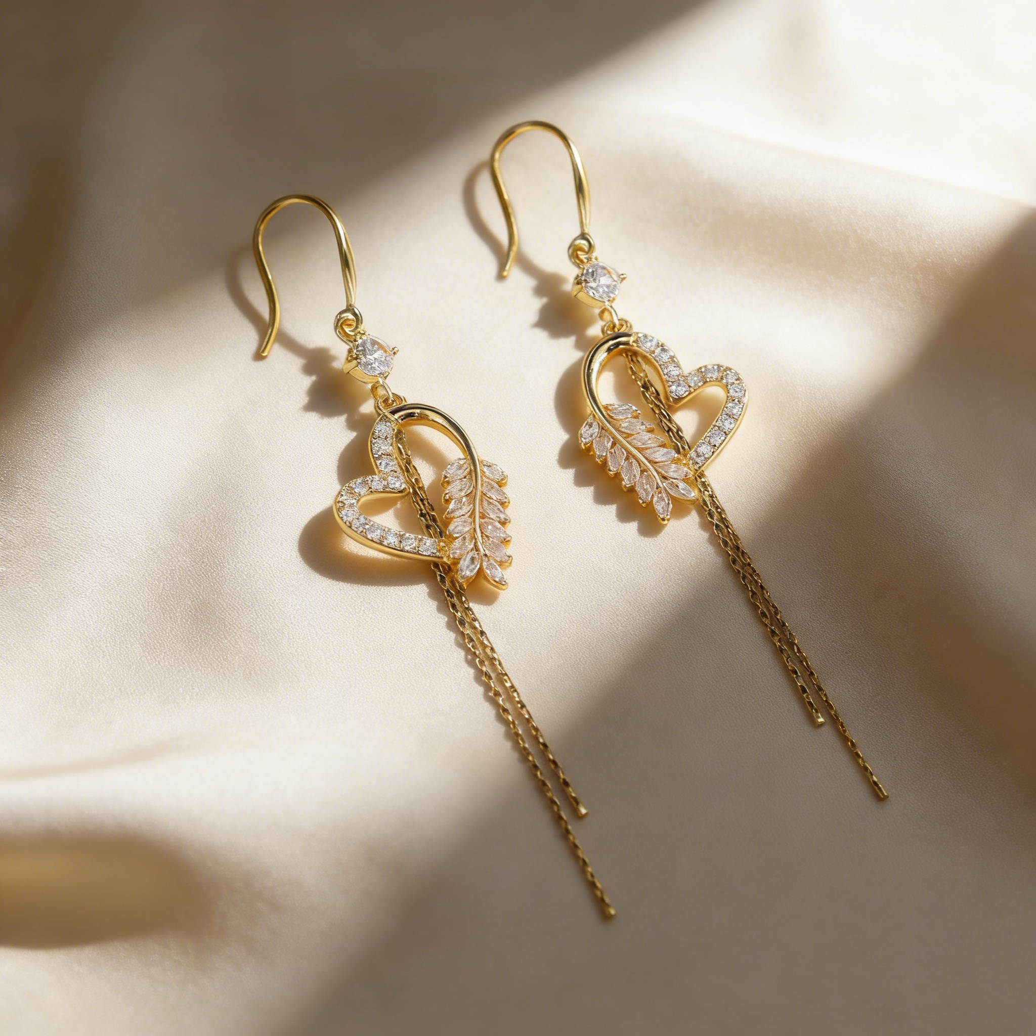 Elegant Heart Tassel Earrings