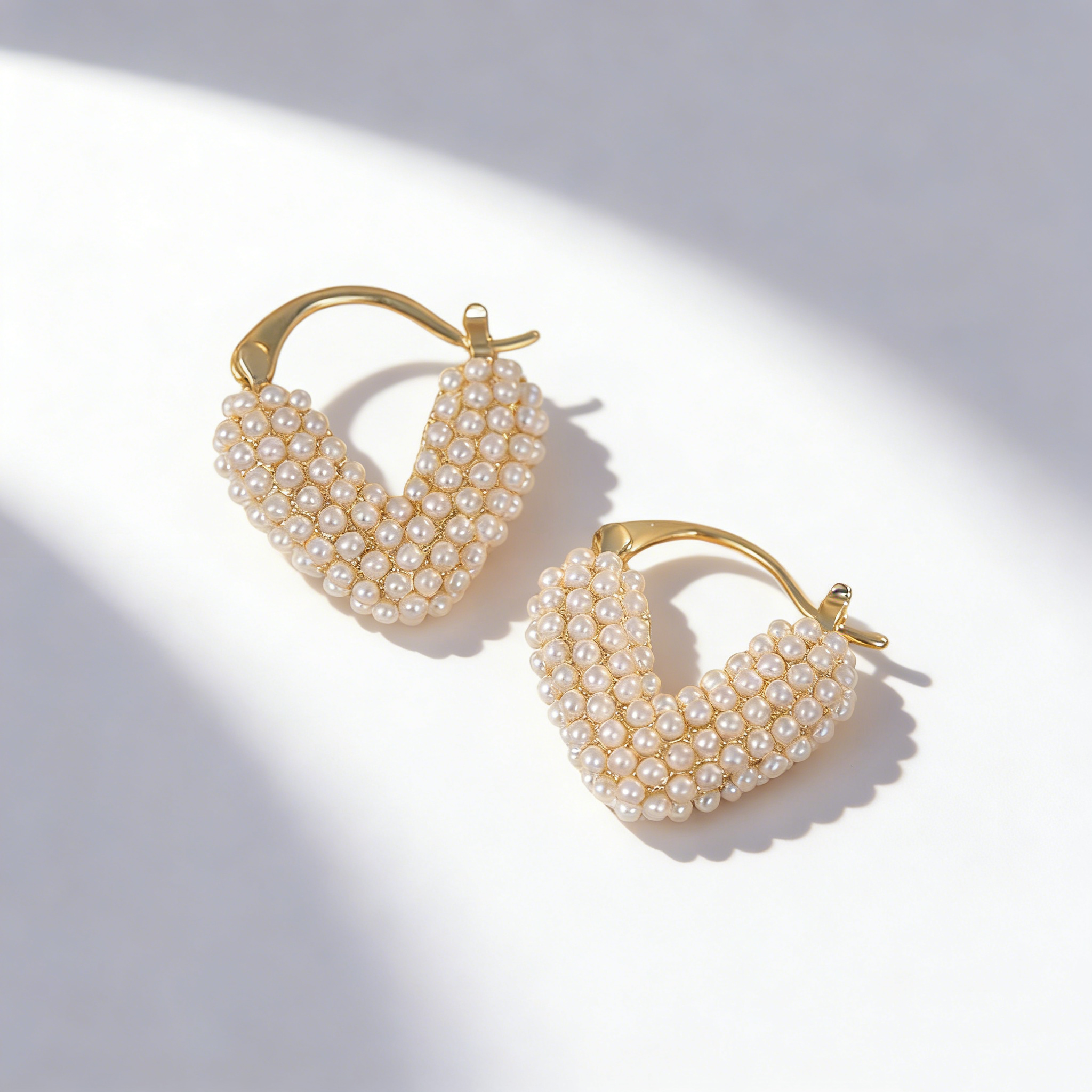 Elegant Heart-Shaped Pearl Earrings