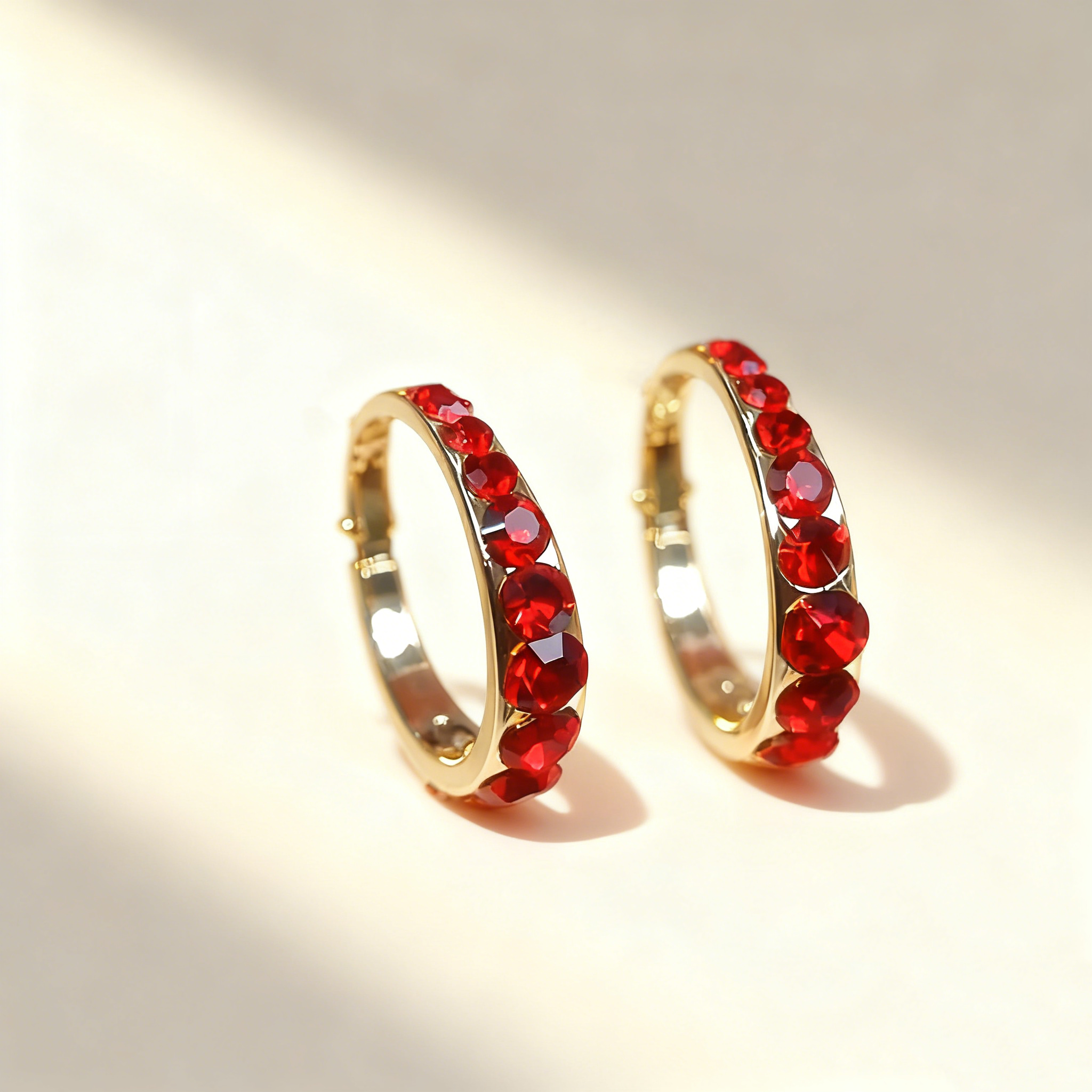 Pavé ruby earrings