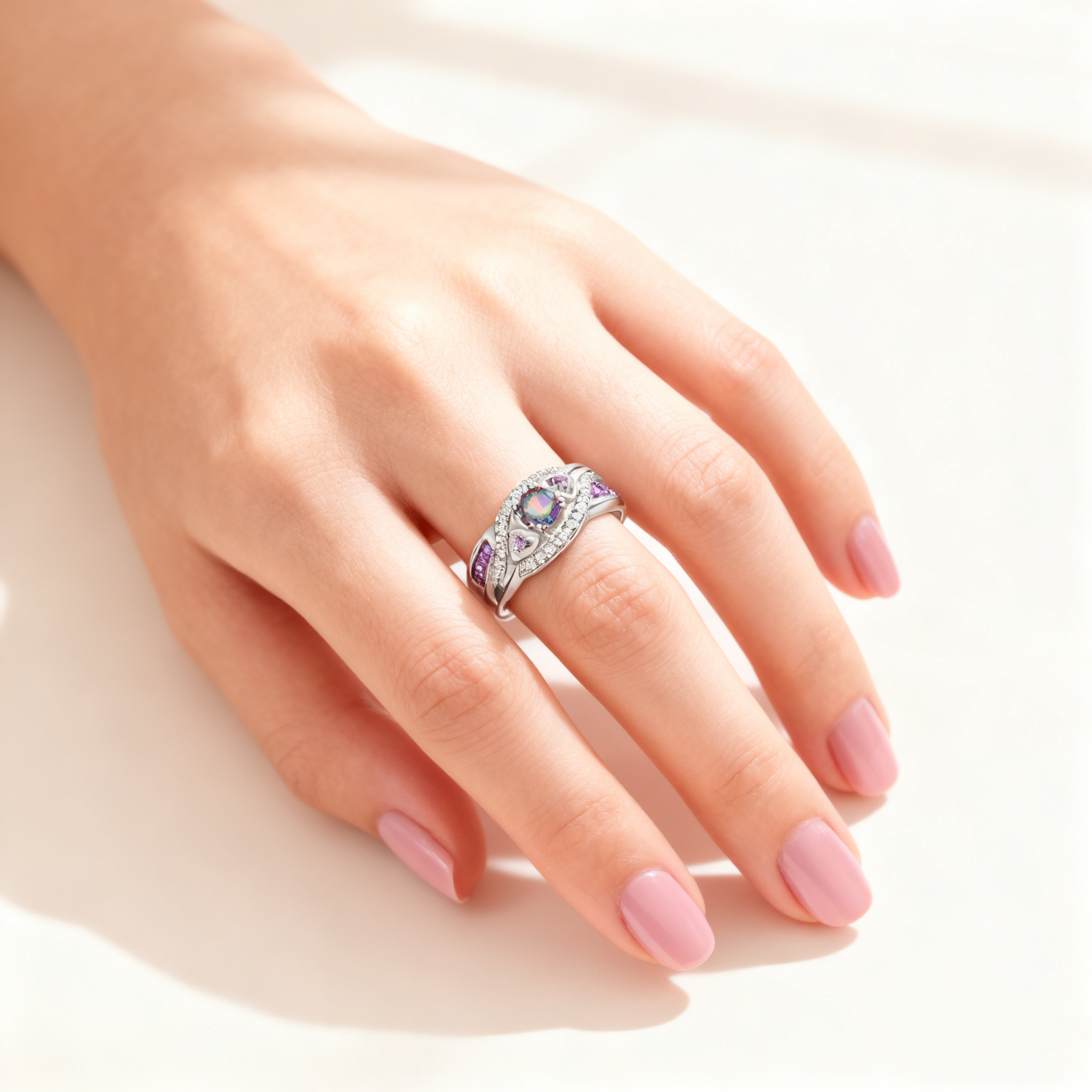 Multicolor Crystal Pavé Ring