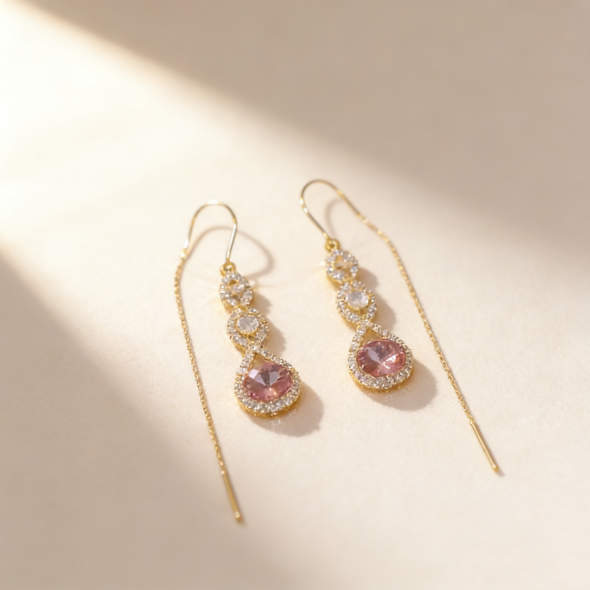 Amethyst Tassel Threader Earrings