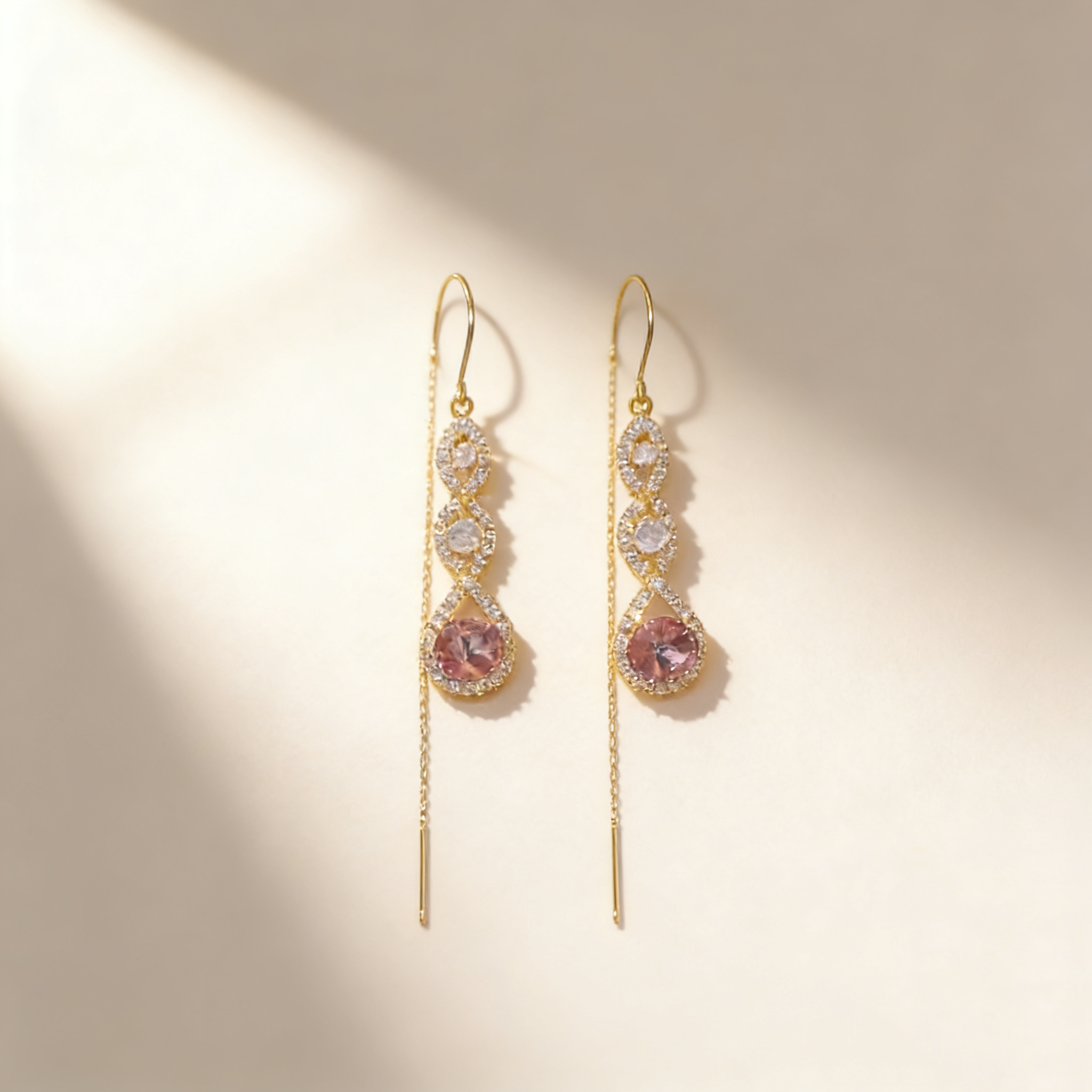 Amethyst Tassel Threader Earrings