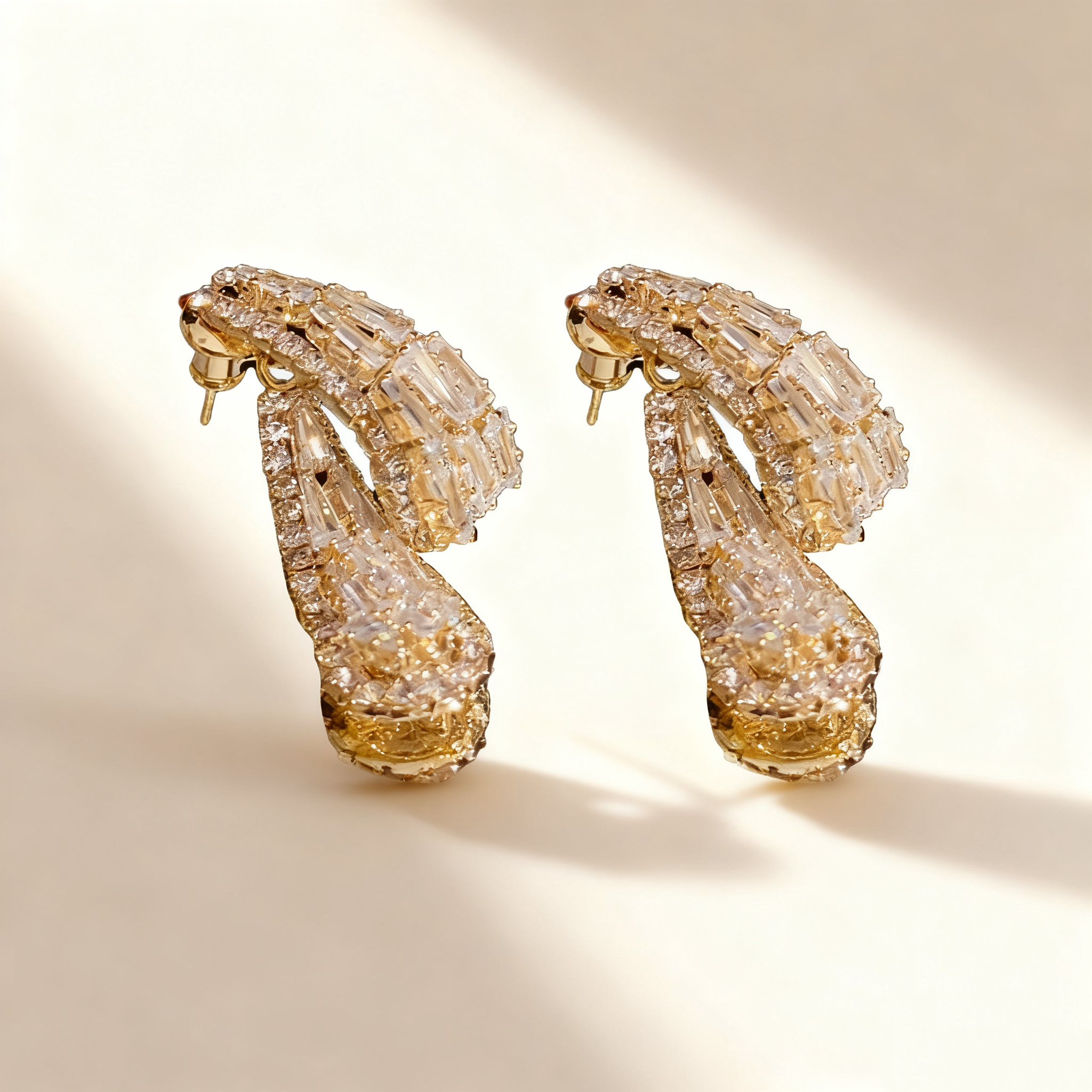 Diamond Mermaid Tail Earrings