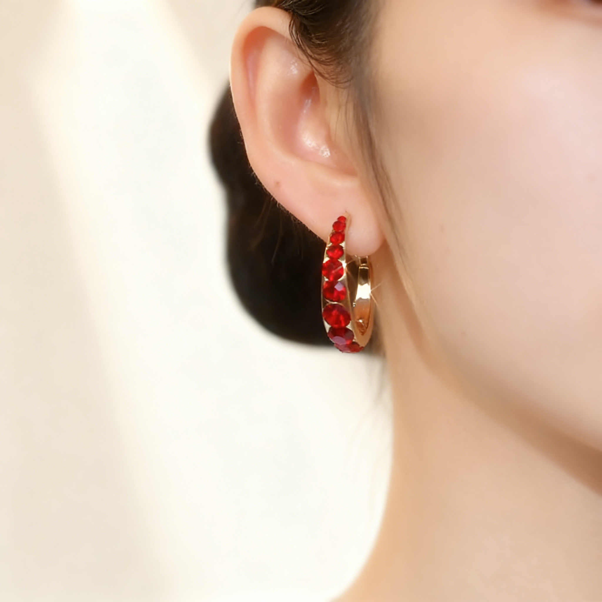 Pavé ruby earrings