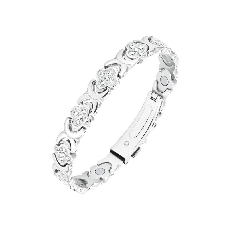 Clover Crystal Magnetic Bracelet