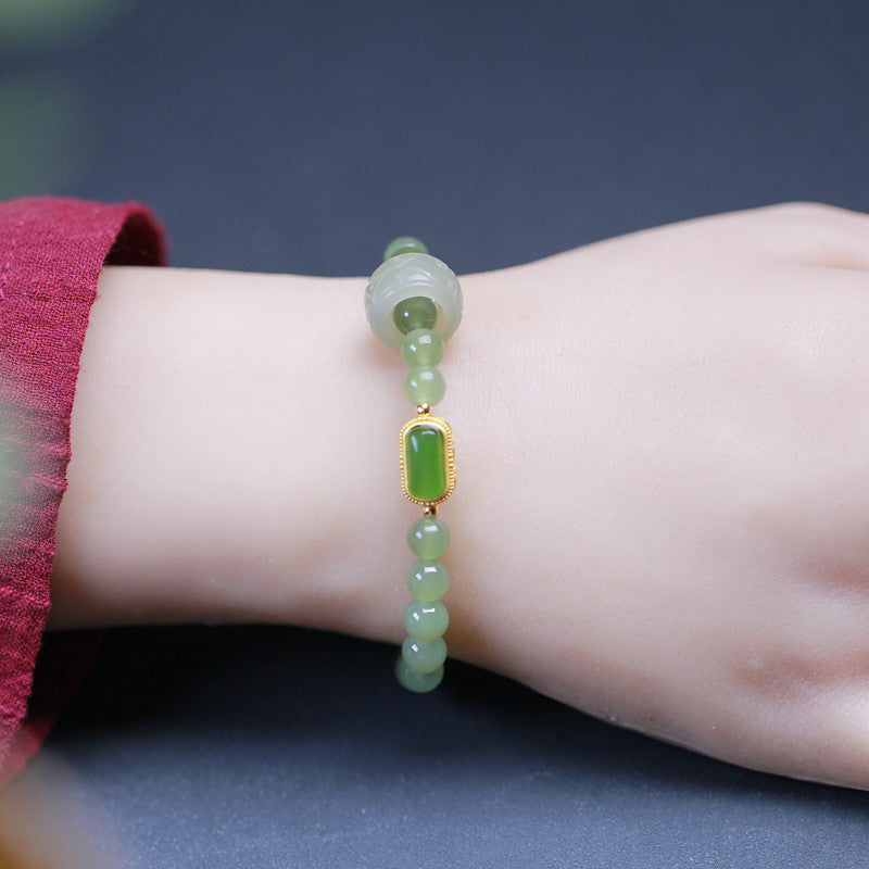 Practice ? Natural Emerald Jade stone Bracelet