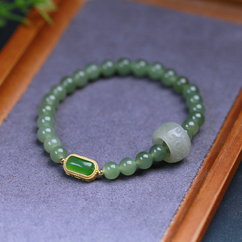 Practice ? Natural Emerald Jade stone Bracelet
