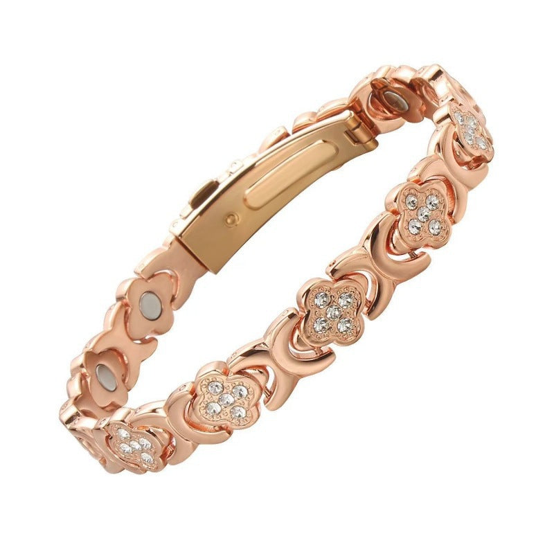 Clover Crystal Magnetic Bracelet