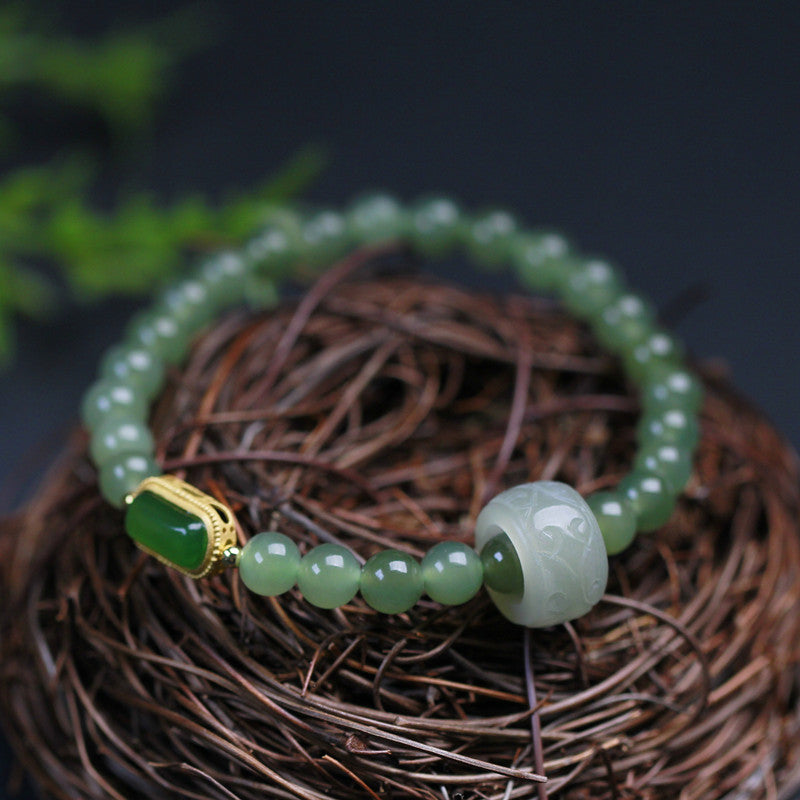 Practice ? Natural Emerald Jade stone Bracelet