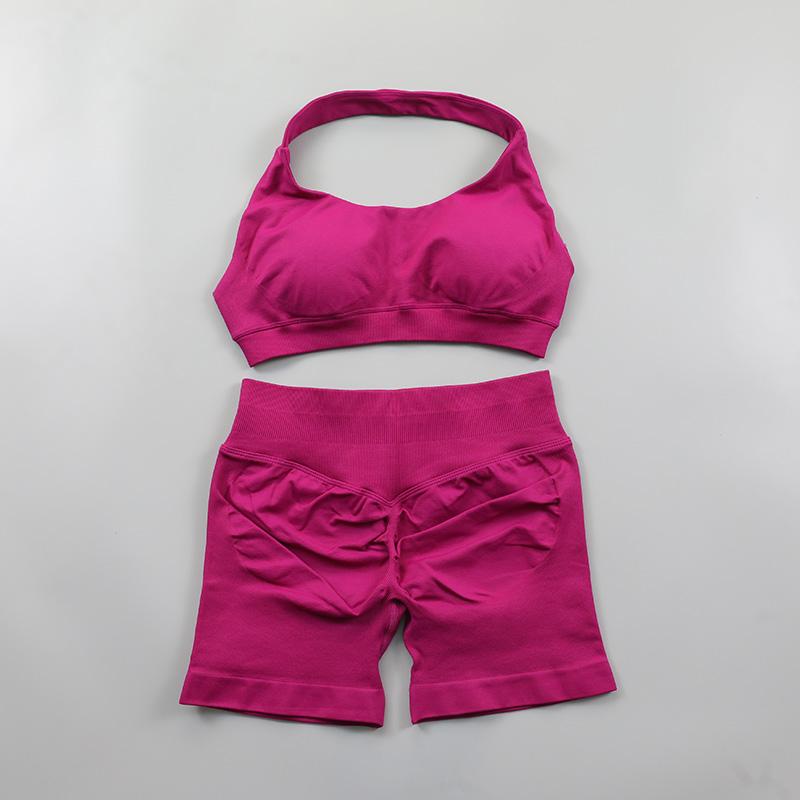 2Pcs Impact Shorts Sets Seamless Yoga Set 