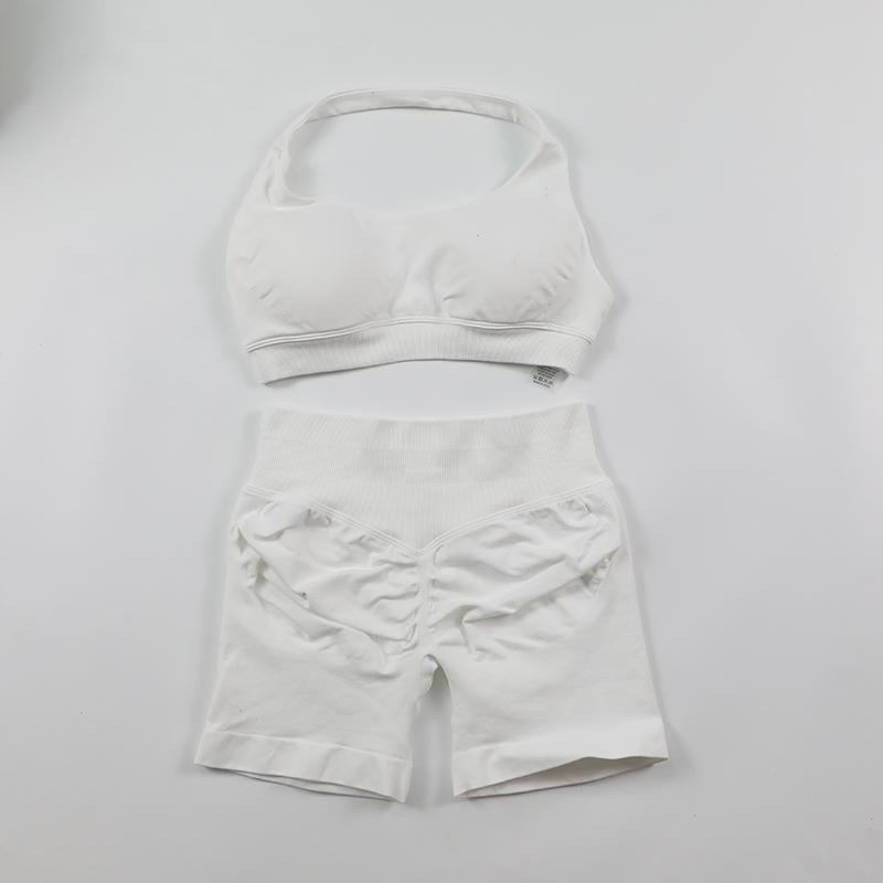 2Pcs Impact Shorts Sets Seamless Yoga Set 