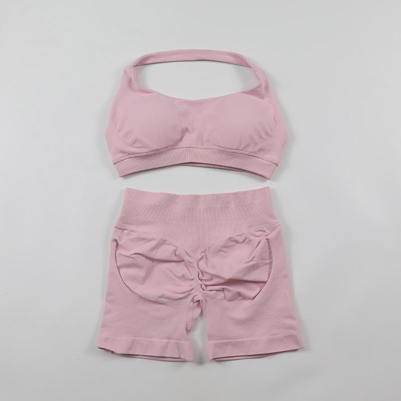 2Pcs Impact Shorts Sets Seamless Yoga Set 