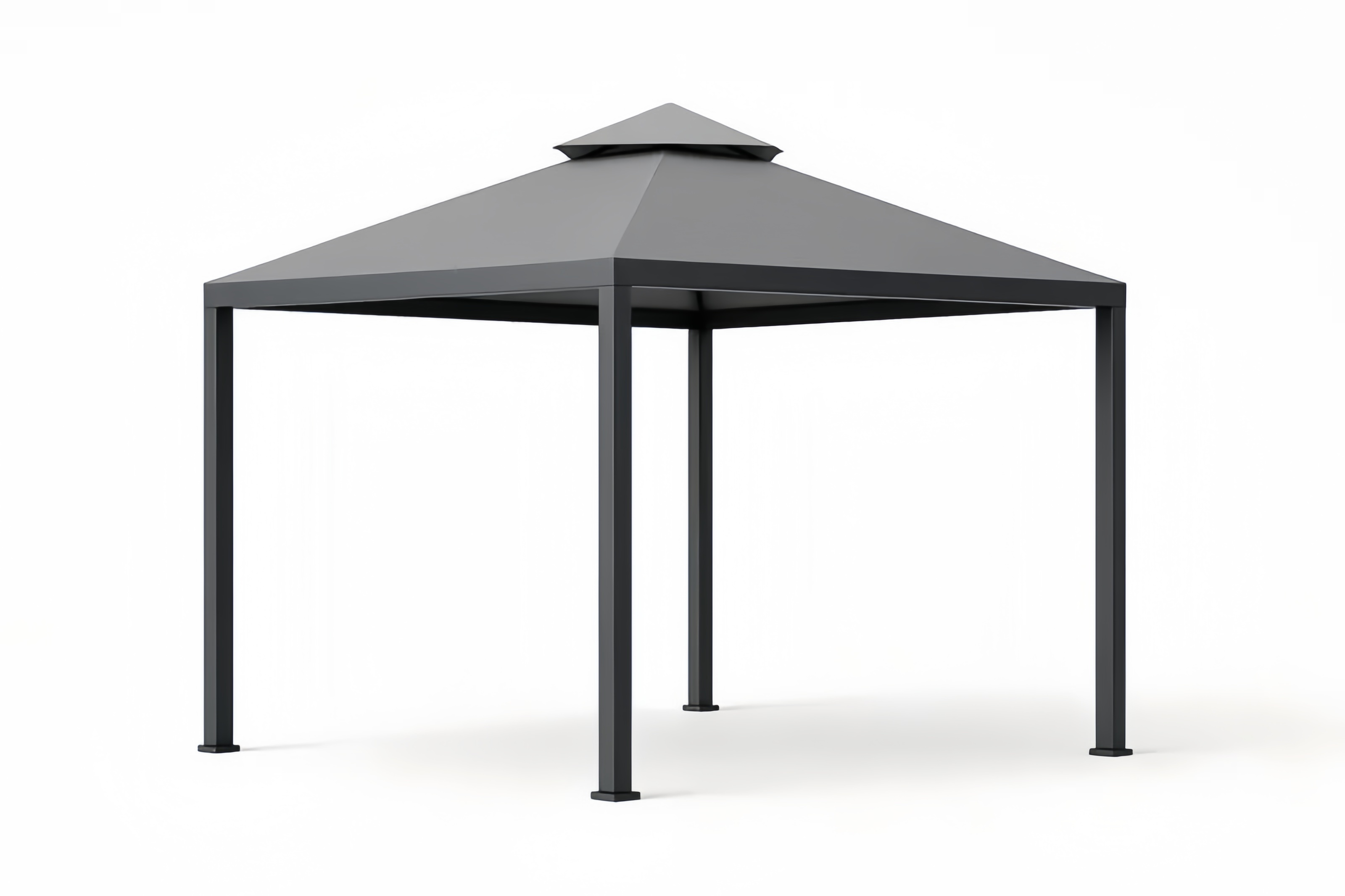 Gazebo Quadrato in Alluminio e Acciaio Grigio 300x300x270 cm