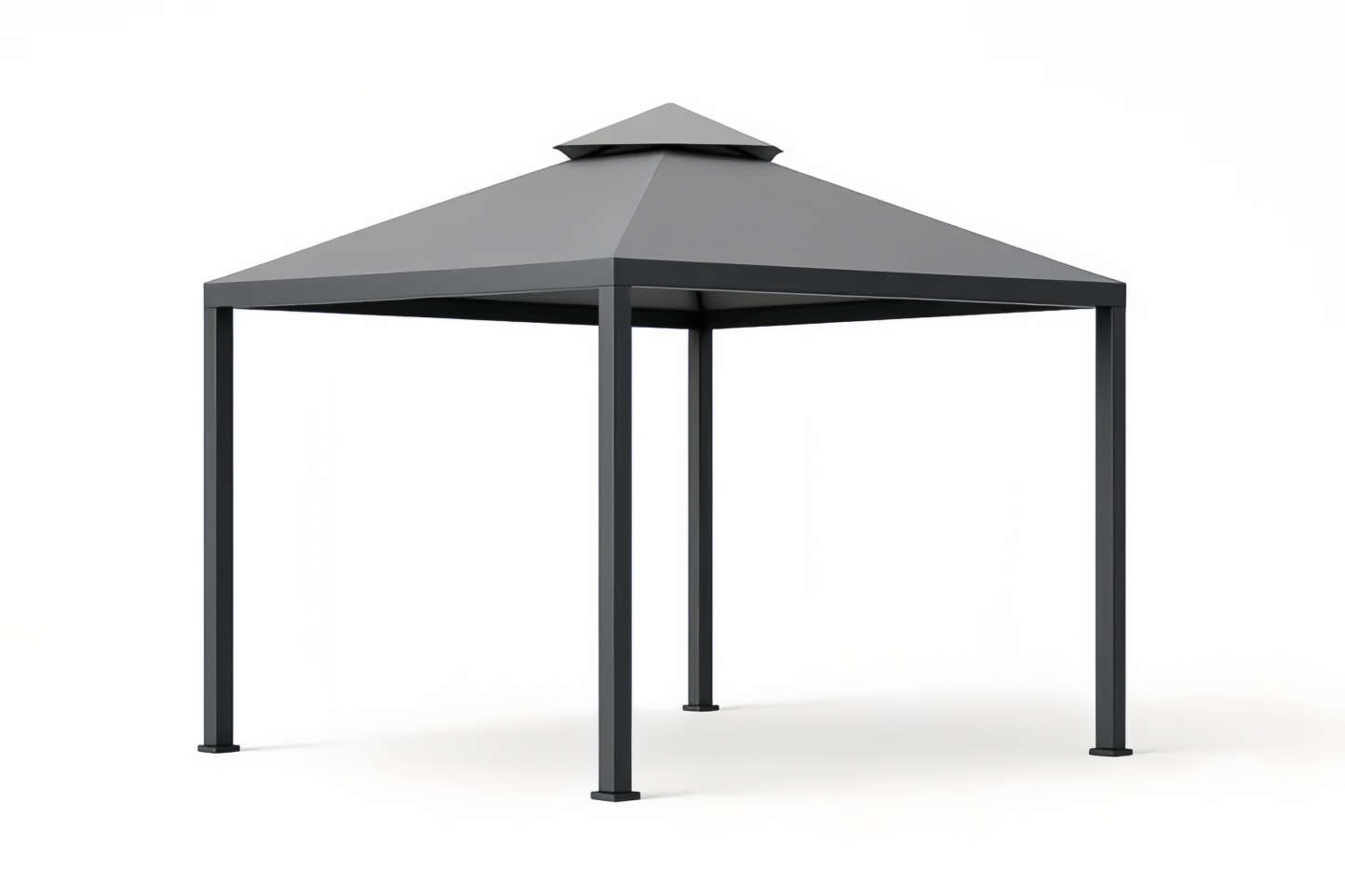 Gazebo Quadrato in Alluminio e Acciaio Grigio 300x300x270 cm