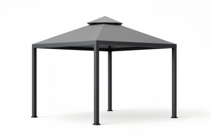 Gazebo Quadrato in Alluminio e Acciaio Grigio 300x300x270 cm
