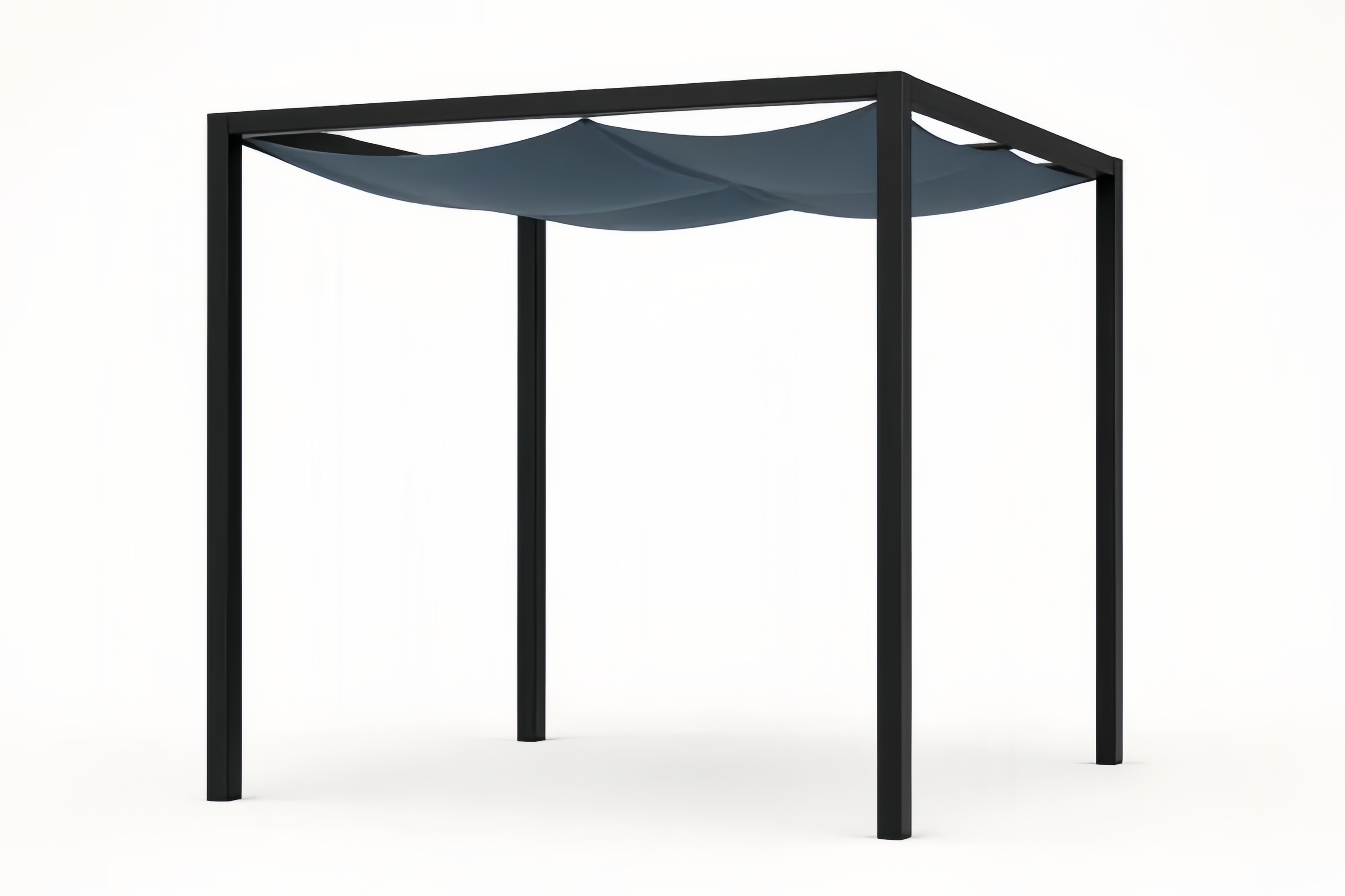 Gazebo Esterno in Alluminio con Copertura in Poliestere 300x300 cm Nero/Blu