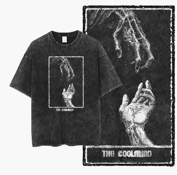 Lines of Life-Premium Acid wash drop shoulder T.shirt