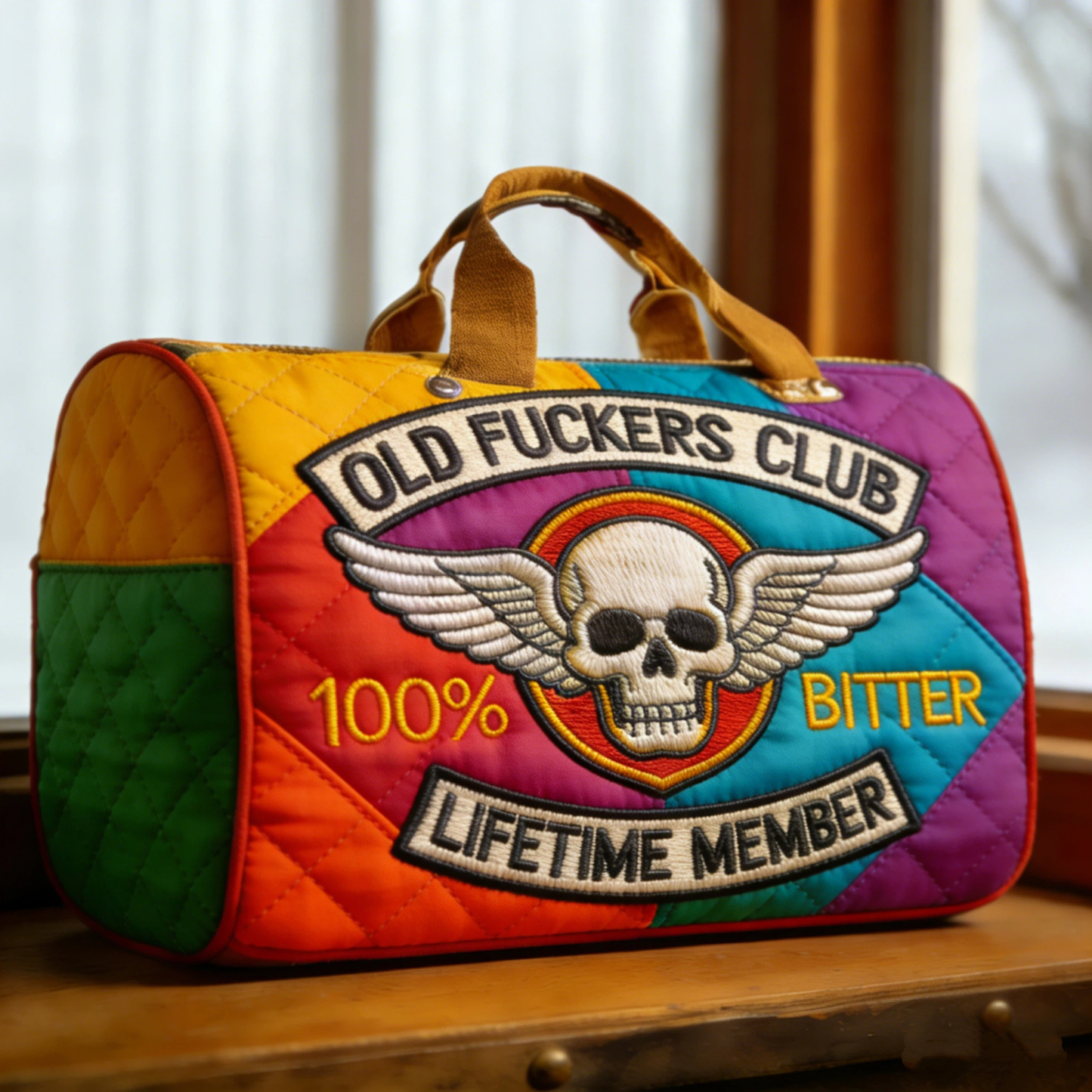 Old Fuckers Club Lifetime Member Quilted Duffle Bag