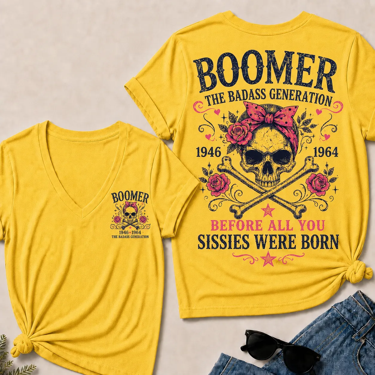😎The Badass Generation – Before All You Sissies Were Born V-Neck Tee🤘