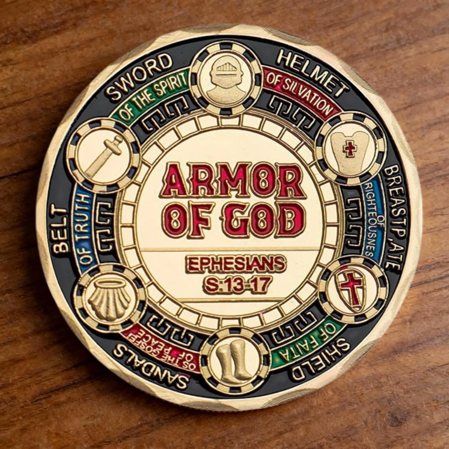 🏆New Year 60% OFF-ARMOR OF GOD-Christian Challenge Coin – Ephesians 6:13–17