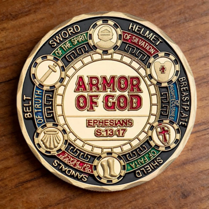 🏆New Year 60% OFF-ARMOR OF GOD-Christian Challenge Coin – Ephesians 6:13–17