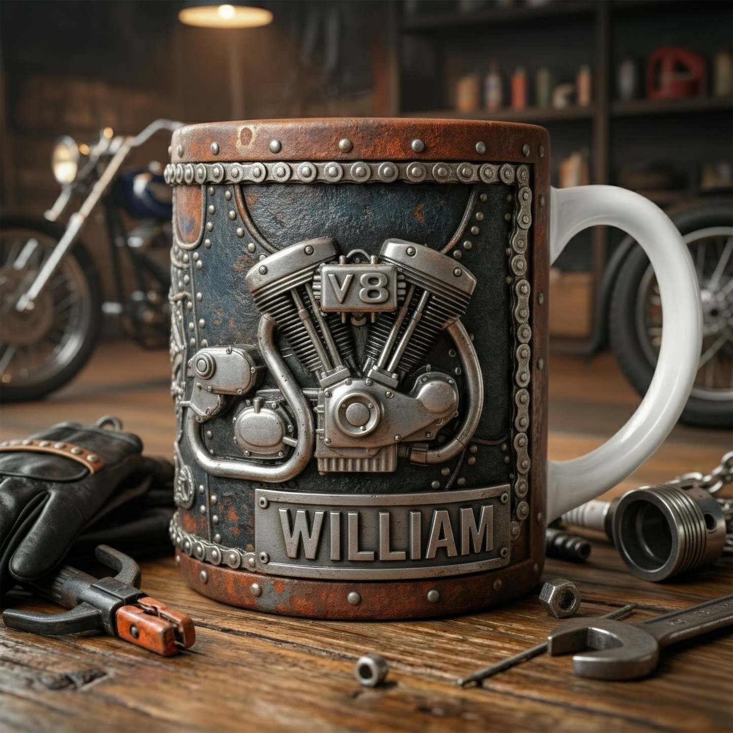 Motorcycle Engine Coffee Mug – Personalized Gifts For Bikers 02tgqn041225