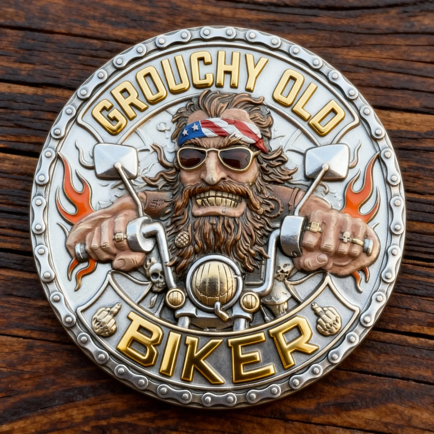Last Day 49% OFF🦅 HARLEY-DAVIDSON RIDE FREE · GROUCHY OLD BIKER COIN