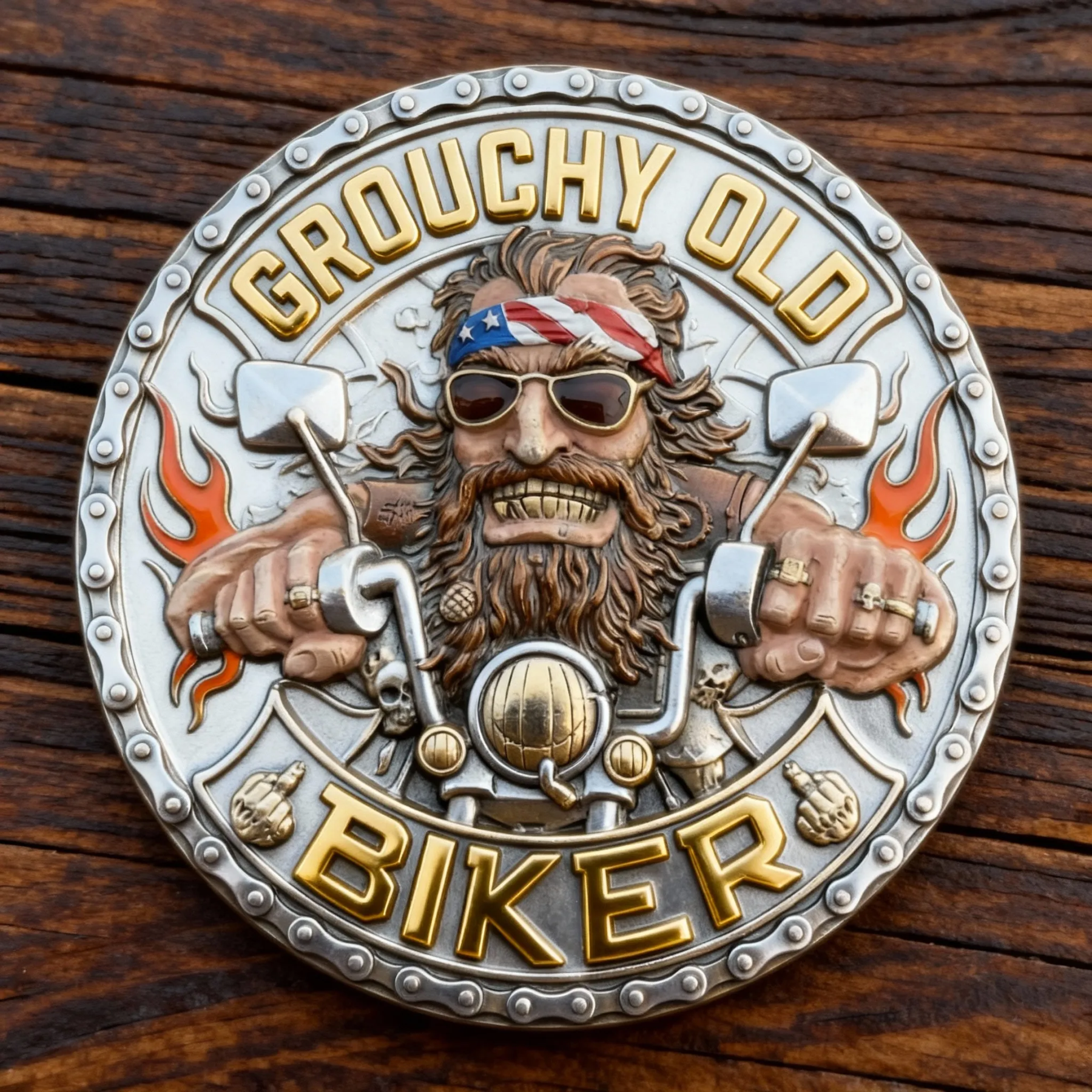 Last Day 49% OFF🦅 HARLEY-DAVIDSON RIDE FREE · GROUCHY OLD BIKER COIN