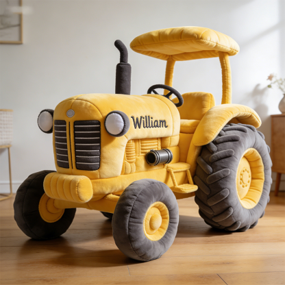 Personalized tractor shaped pillow