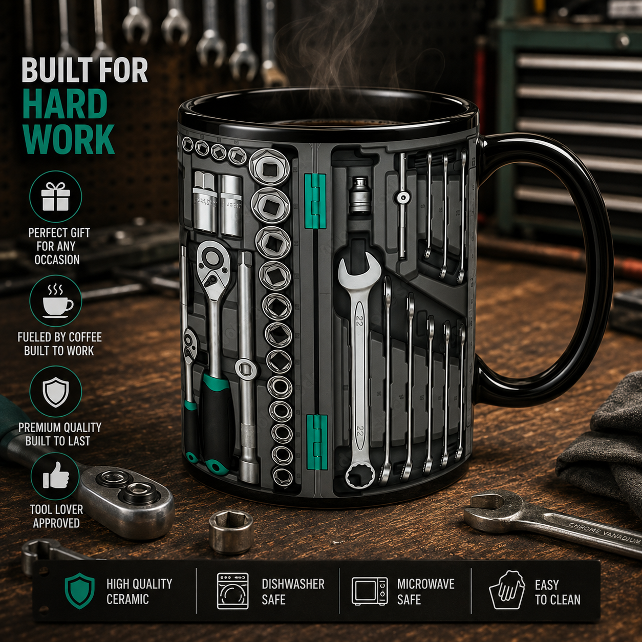 2D Printing Process Mechanic Toolbox Mug(Without tools, the embossed pattern) - 🔥Black-G🔥